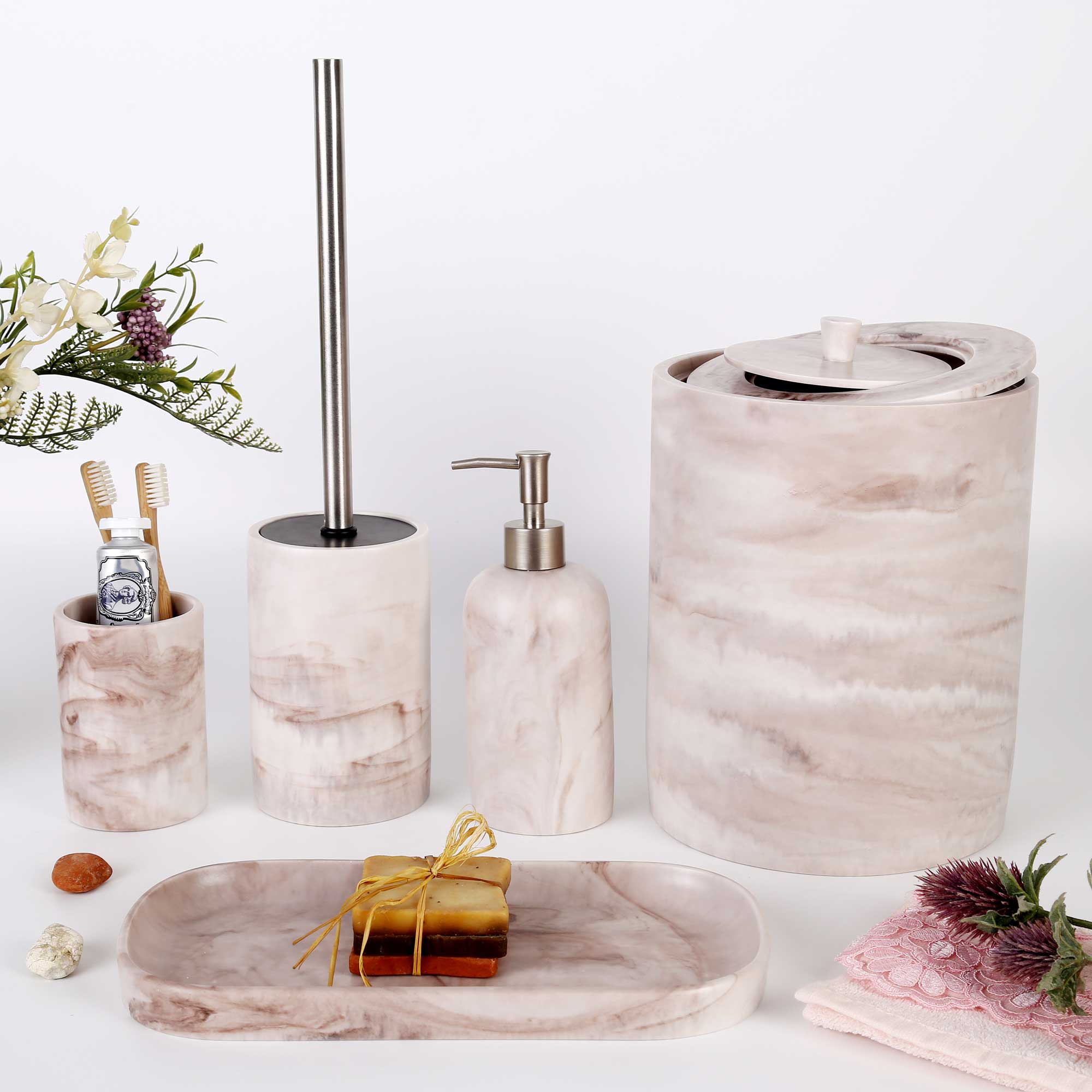 Marble Banyo Seti Taupe