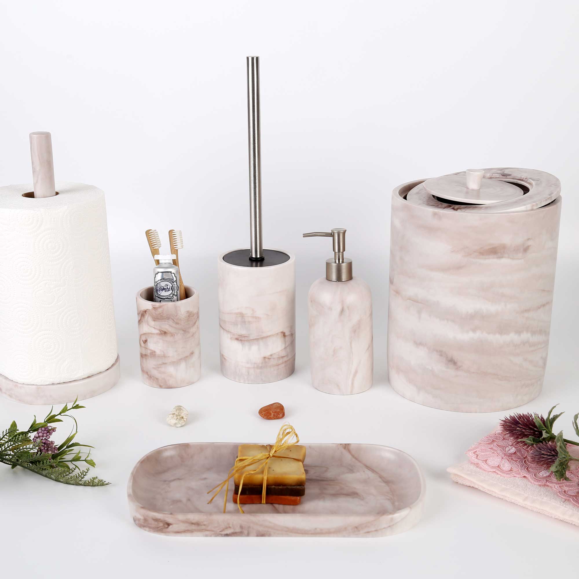Marble Banyo Seti Taupe