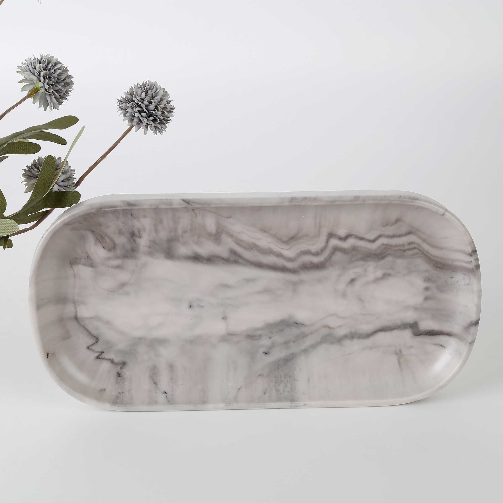 Marble Küçük Tepsi Siyah