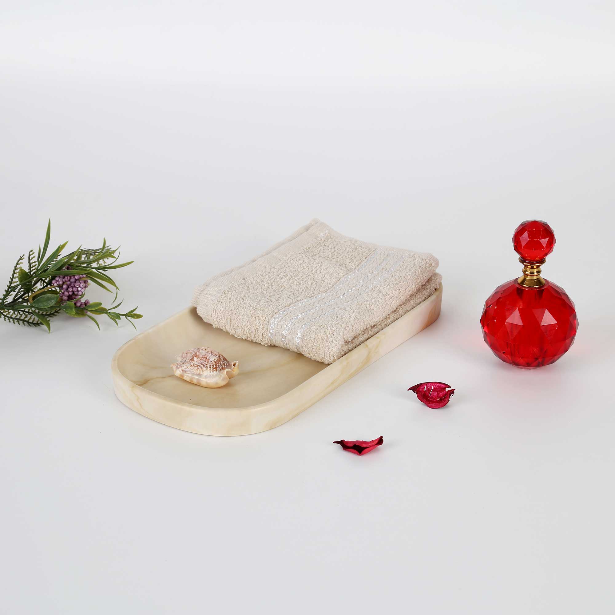 Marble Küçük Tepsi Ekru