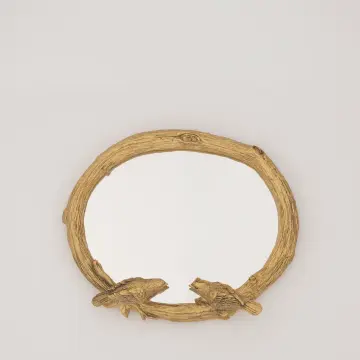 Kuşlu 3'lü  Ayna Altın Küçük Boy