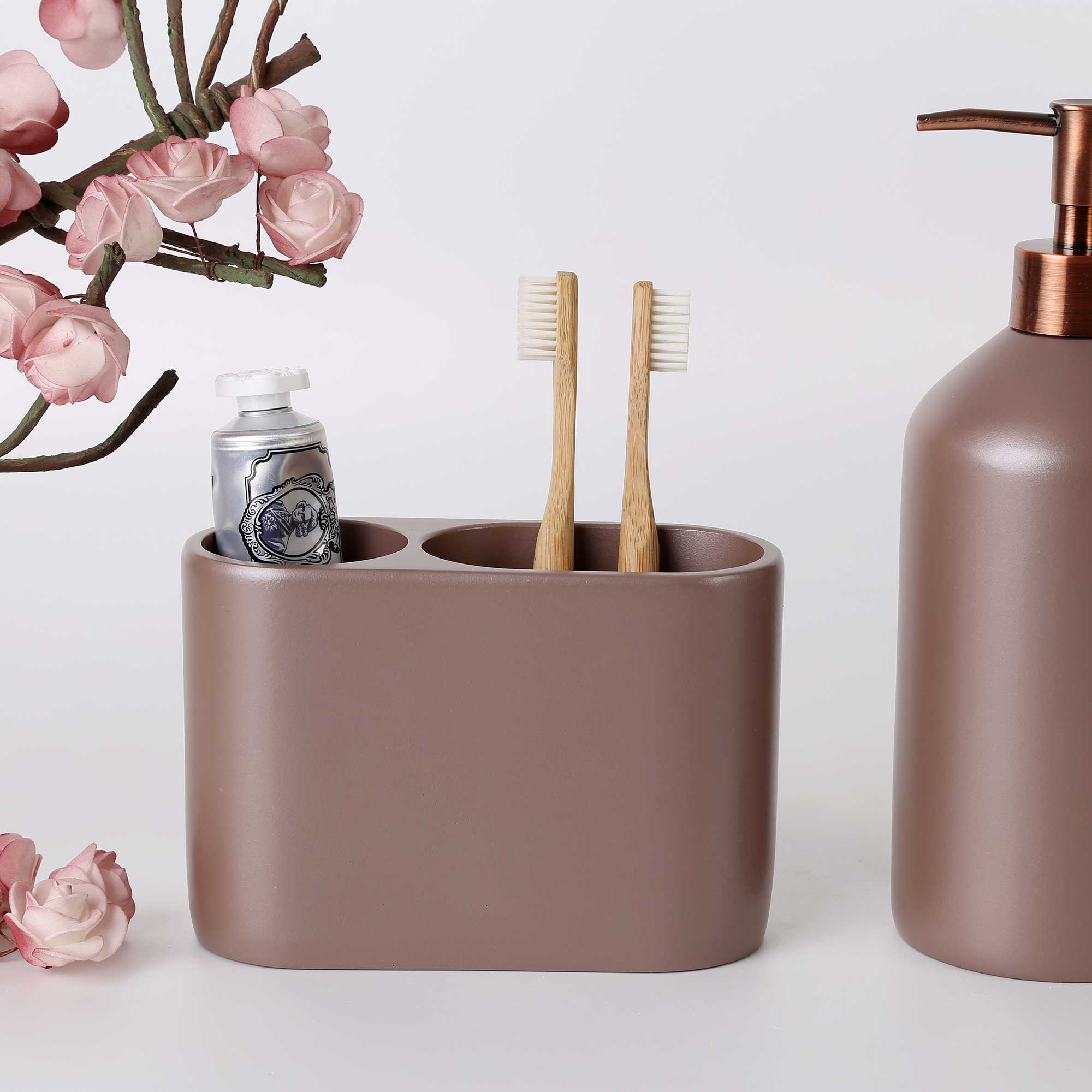 Luxe İkili Diş Fırçalık Taupe