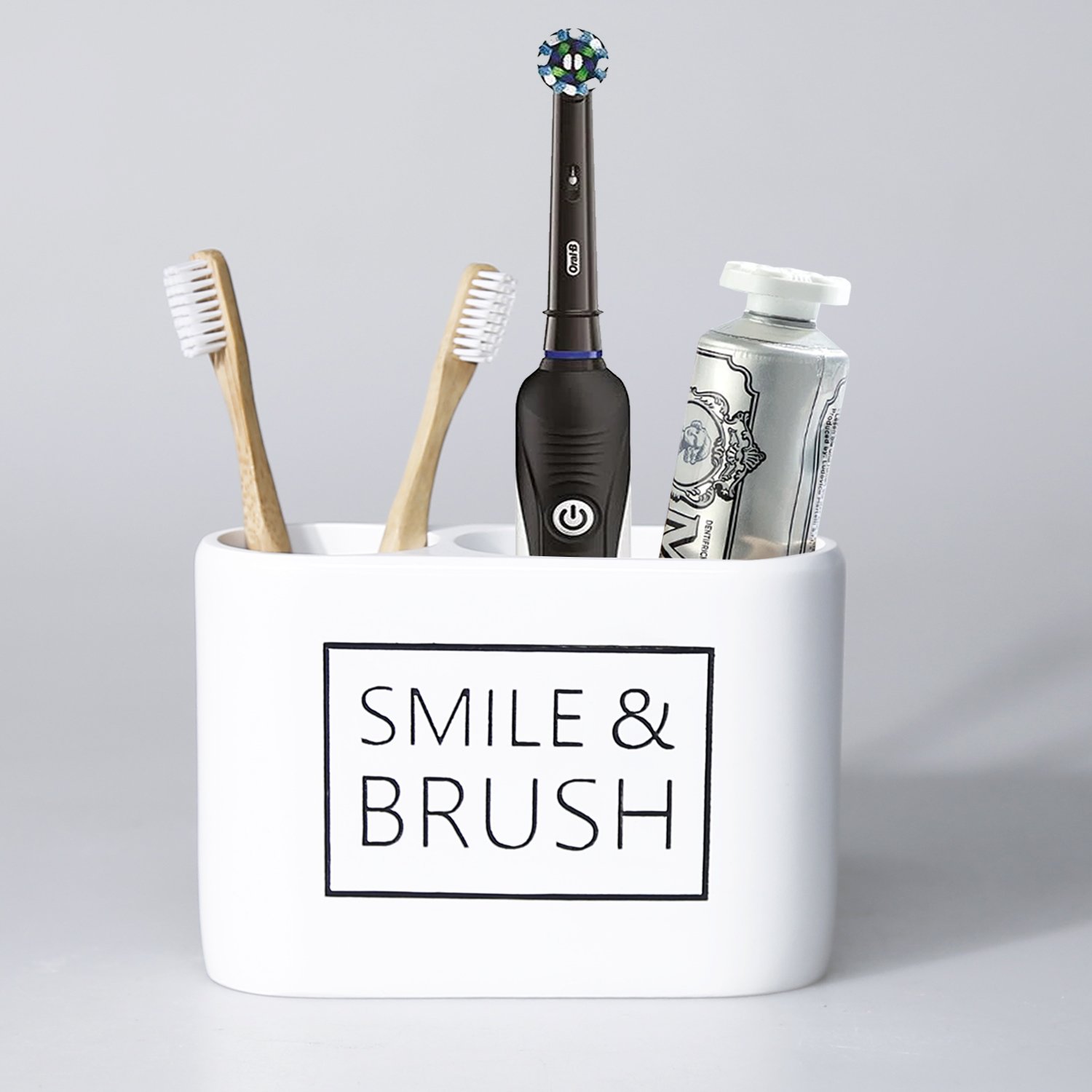 Clemente İkili Diş Fırçalık Beyaz