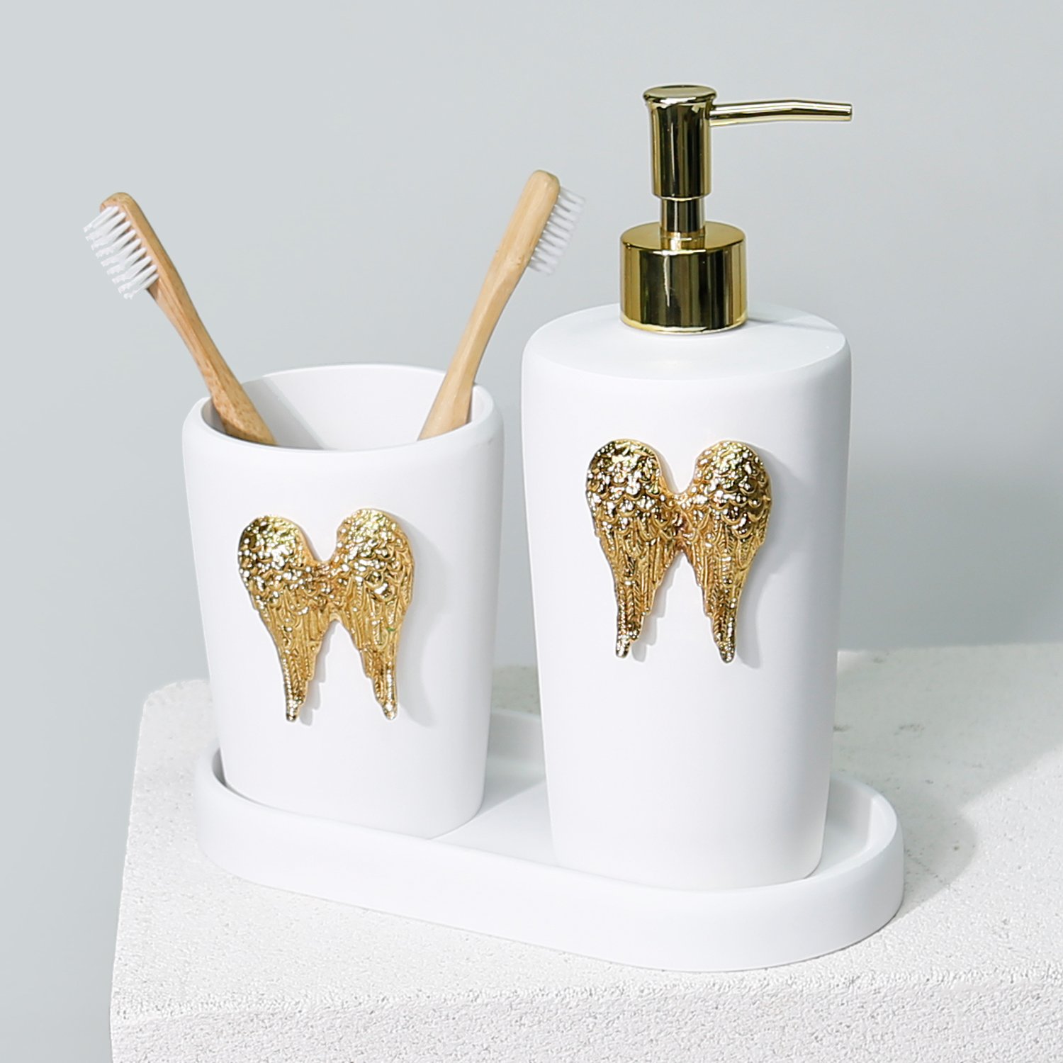 Wings Banyo Seti Beyaz Altın