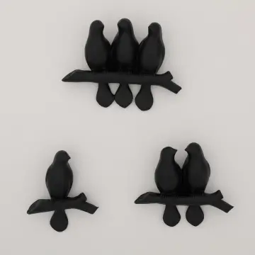 Mary 3'lü Dekoratif Kuş Siyah