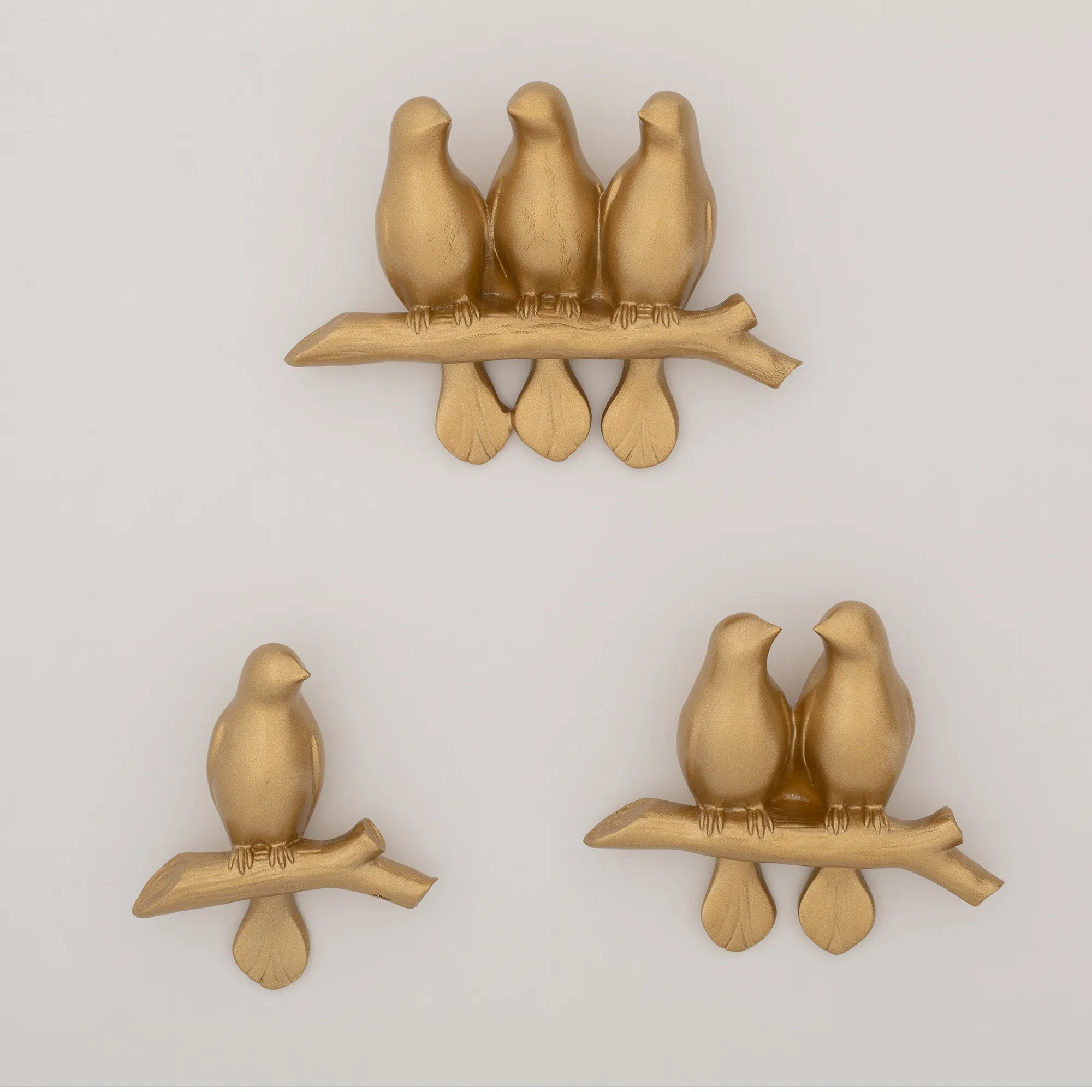 Mary 3'lü Dekoratif Kuş Altın