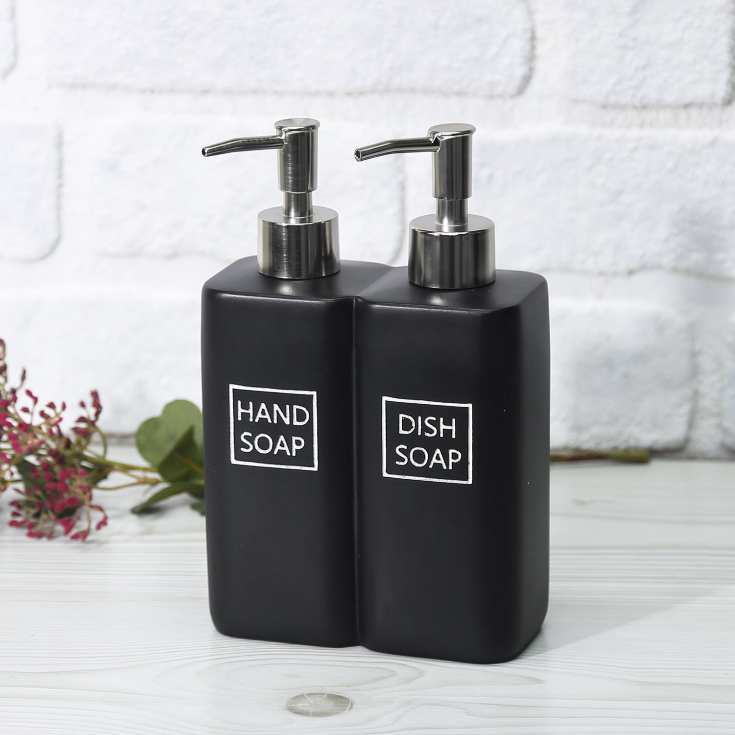 Twins İkili Sıvı Sabunluk Siyah