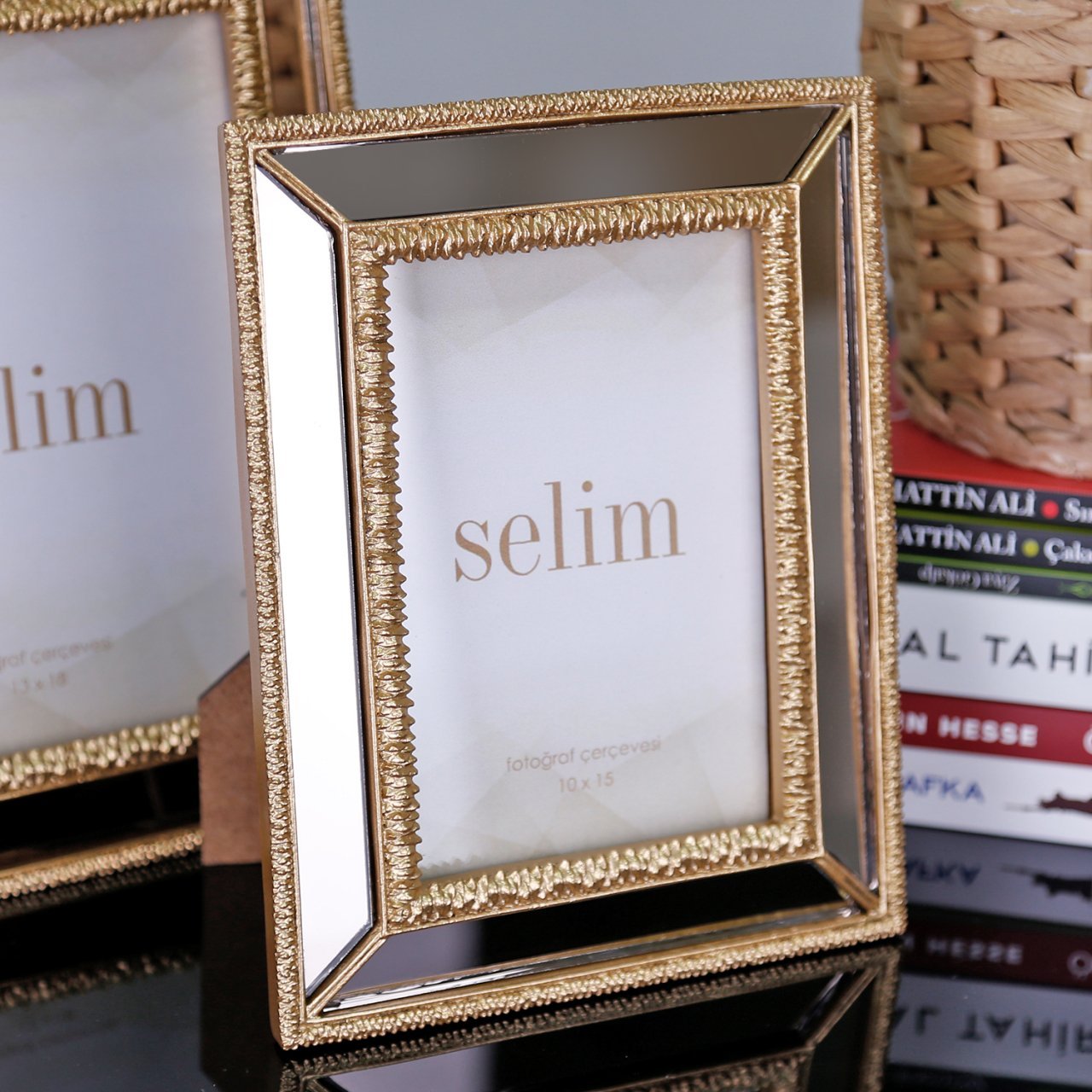 13x18 Elsira Aynalı Çerçeve Altın