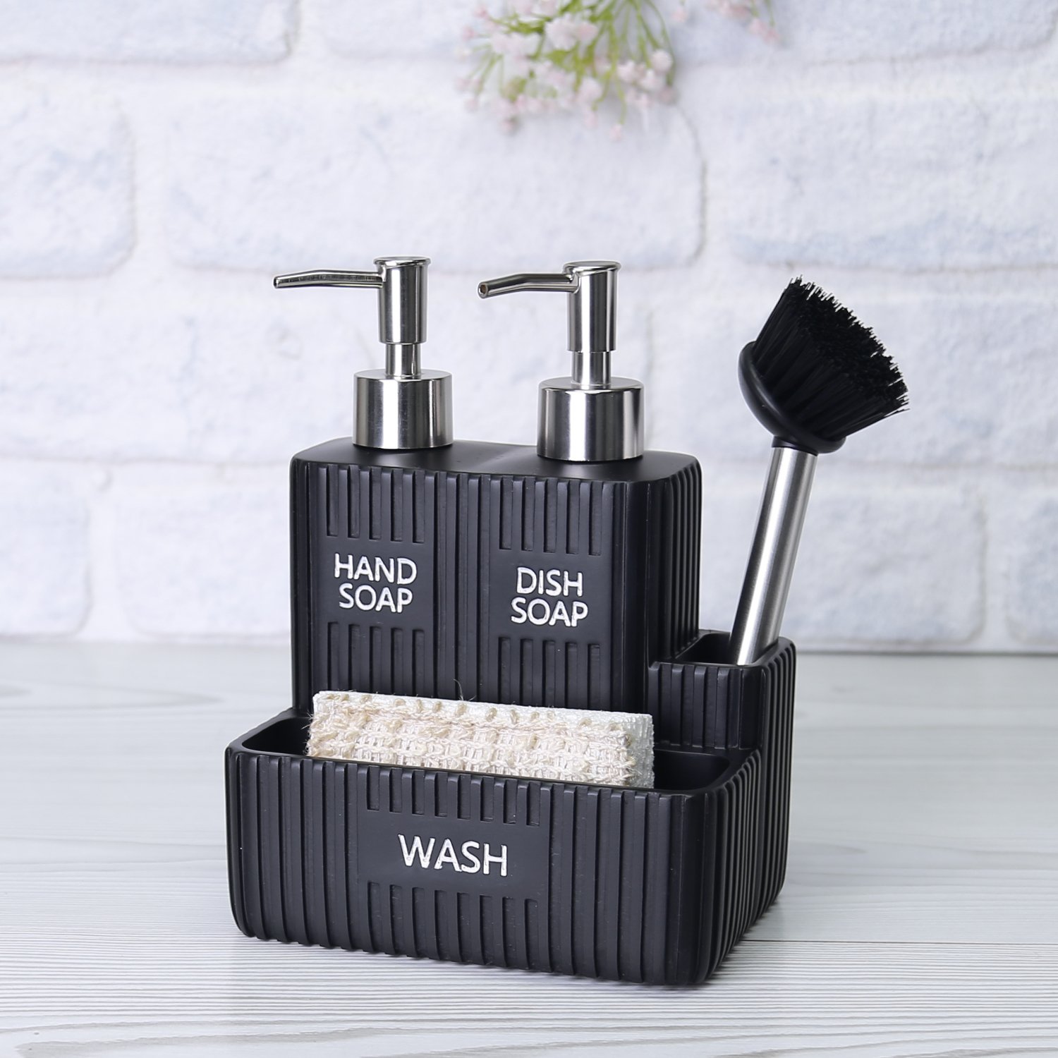 Grooved İki Sıvılı Fırçalı Süngerlik Siyah