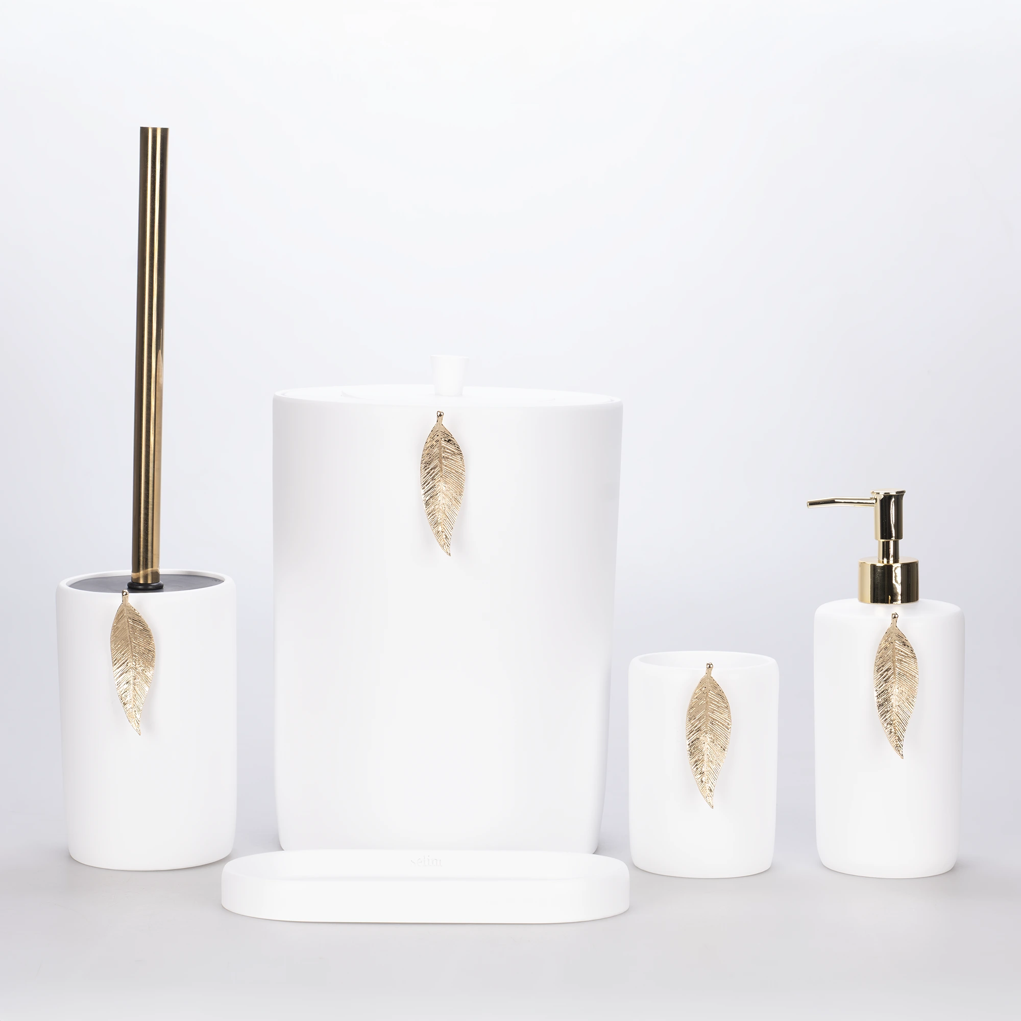Leaf Banyo Seti Beyaz Altın