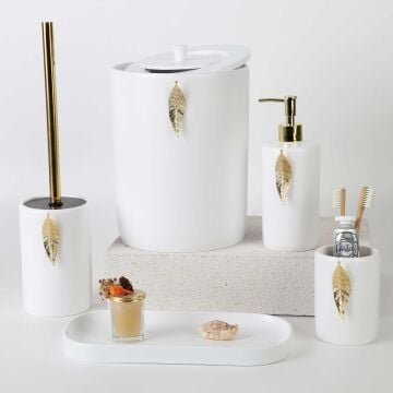 Leaf Banyo Seti Beyaz Altın
