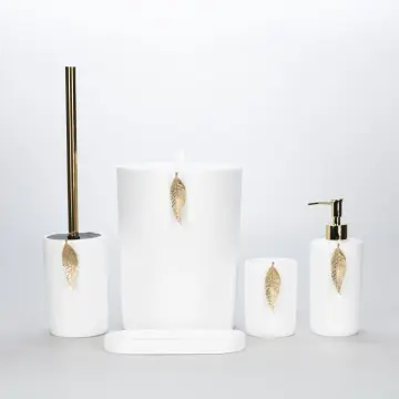 Leaf Banyo Seti Beyaz Altın