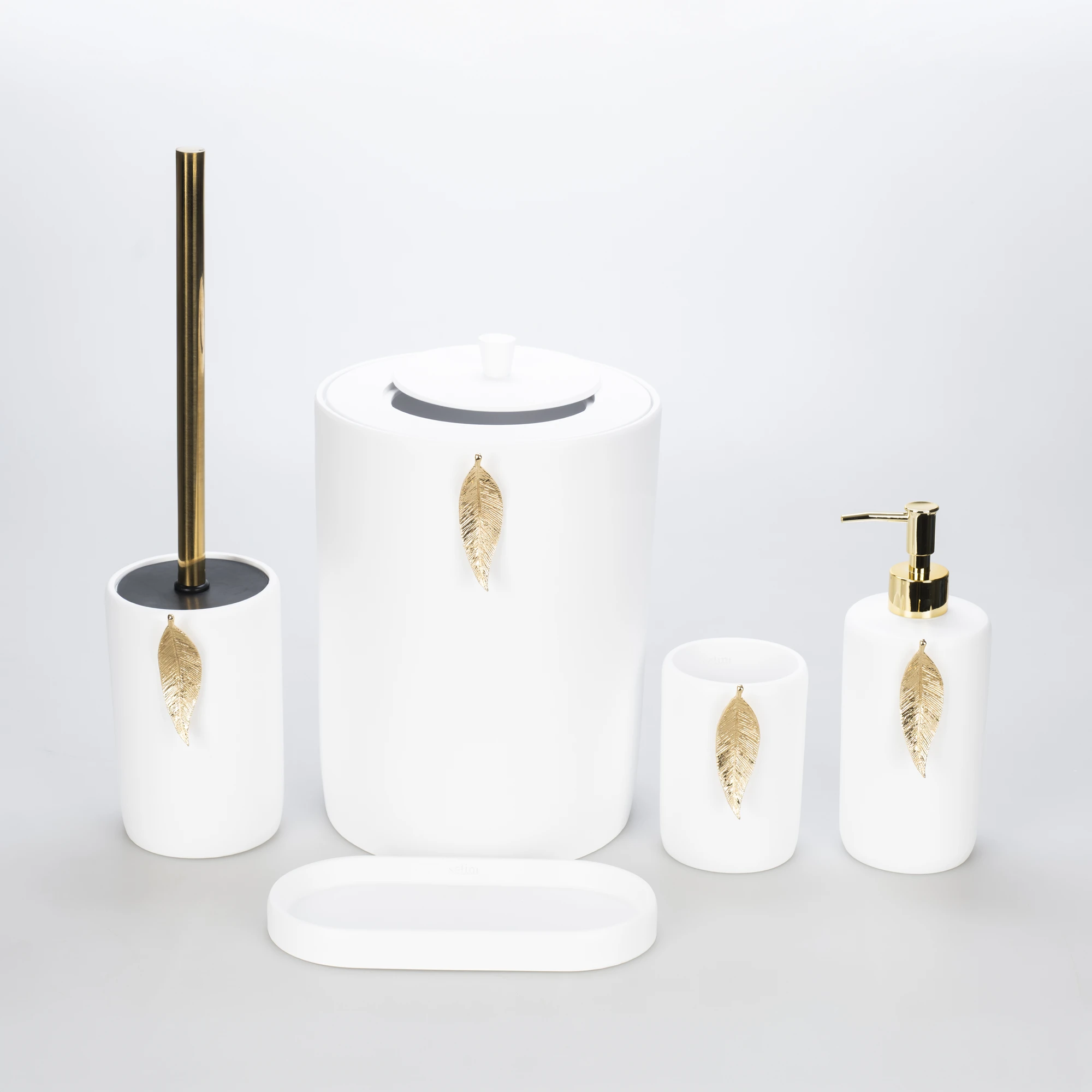 Leaf Banyo Seti Beyaz Altın