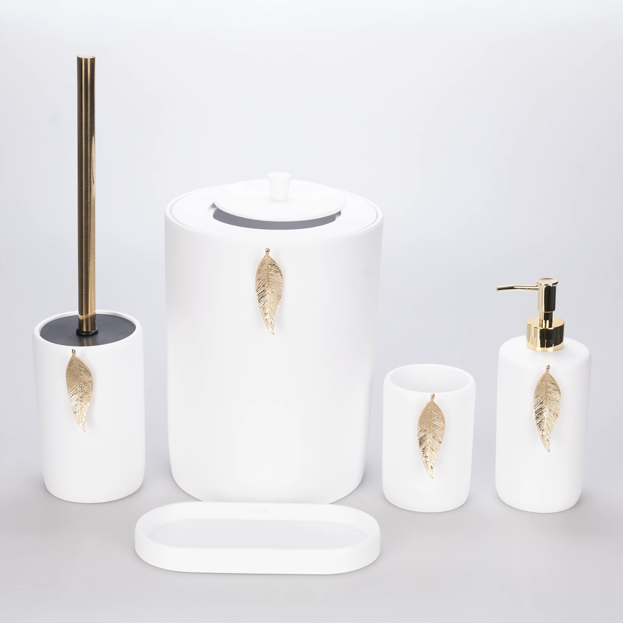 Leaf Banyo Seti Beyaz Altın