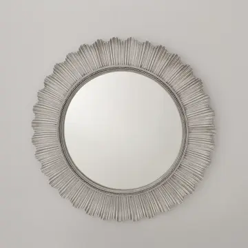 Auffällige Spiegel Silber Rund