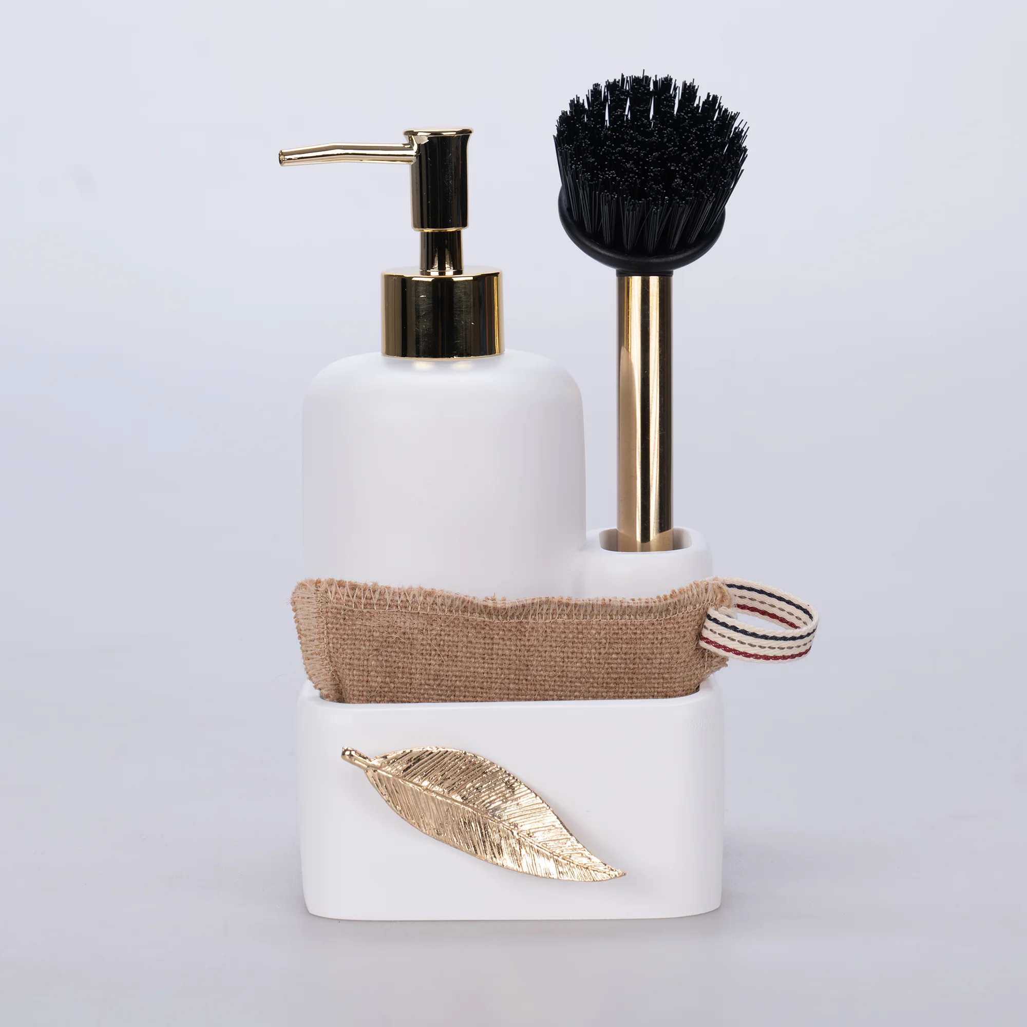 Leaf Fırçalı Sıvılı Süngerlik Beyaz Altın