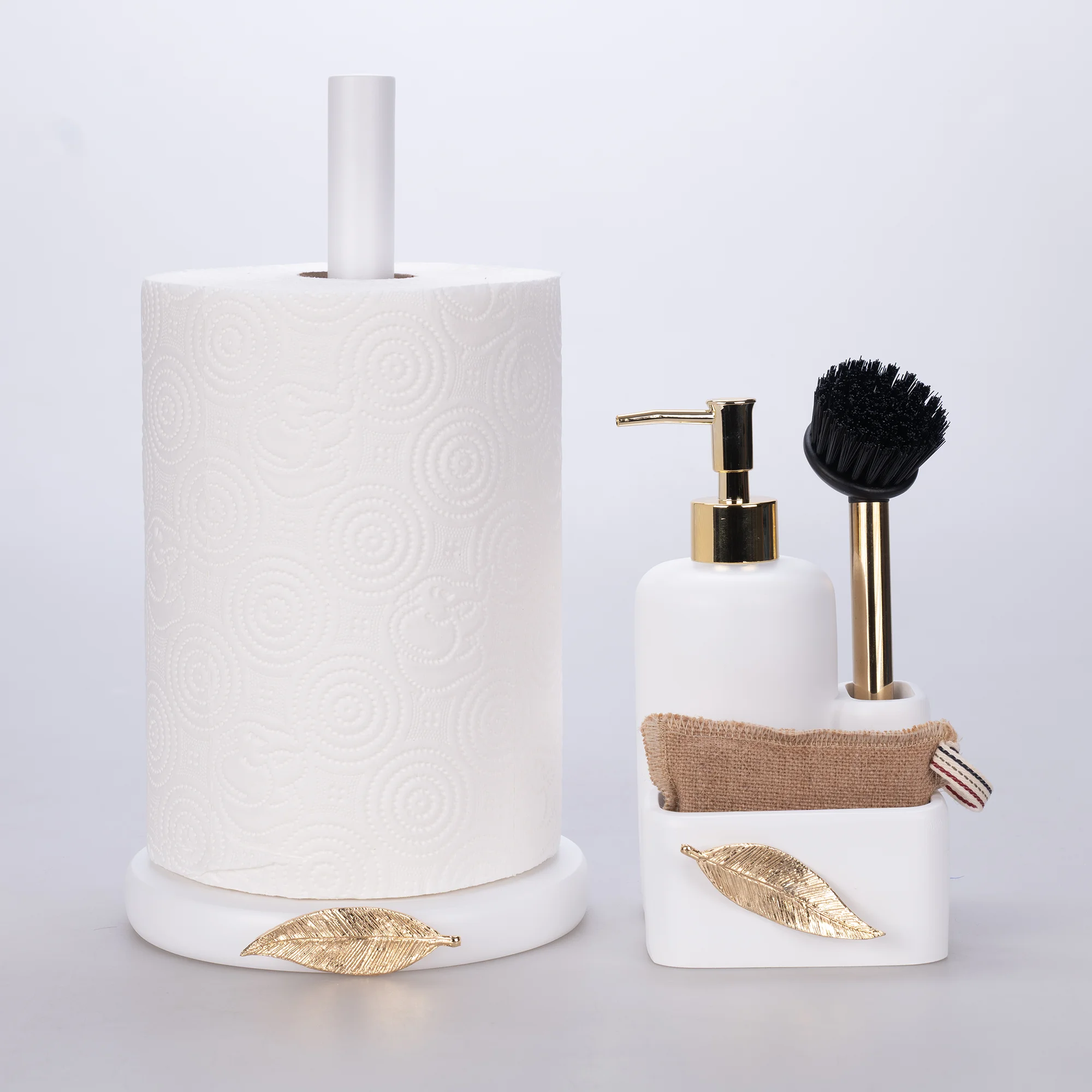 Leaf Fırçalı Sıvılı Süngerlik Beyaz Altın