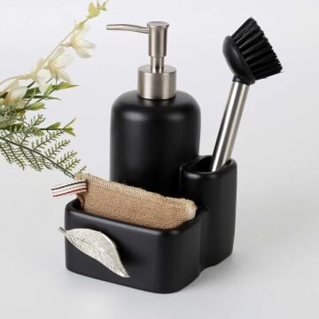 Leaf Sıvılı Süngerlik Siyah Gümüş