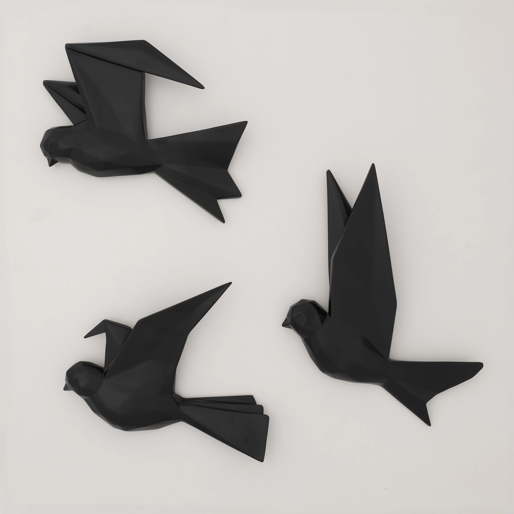 Mouette 3'lü Dekoratif Kuş Siyah