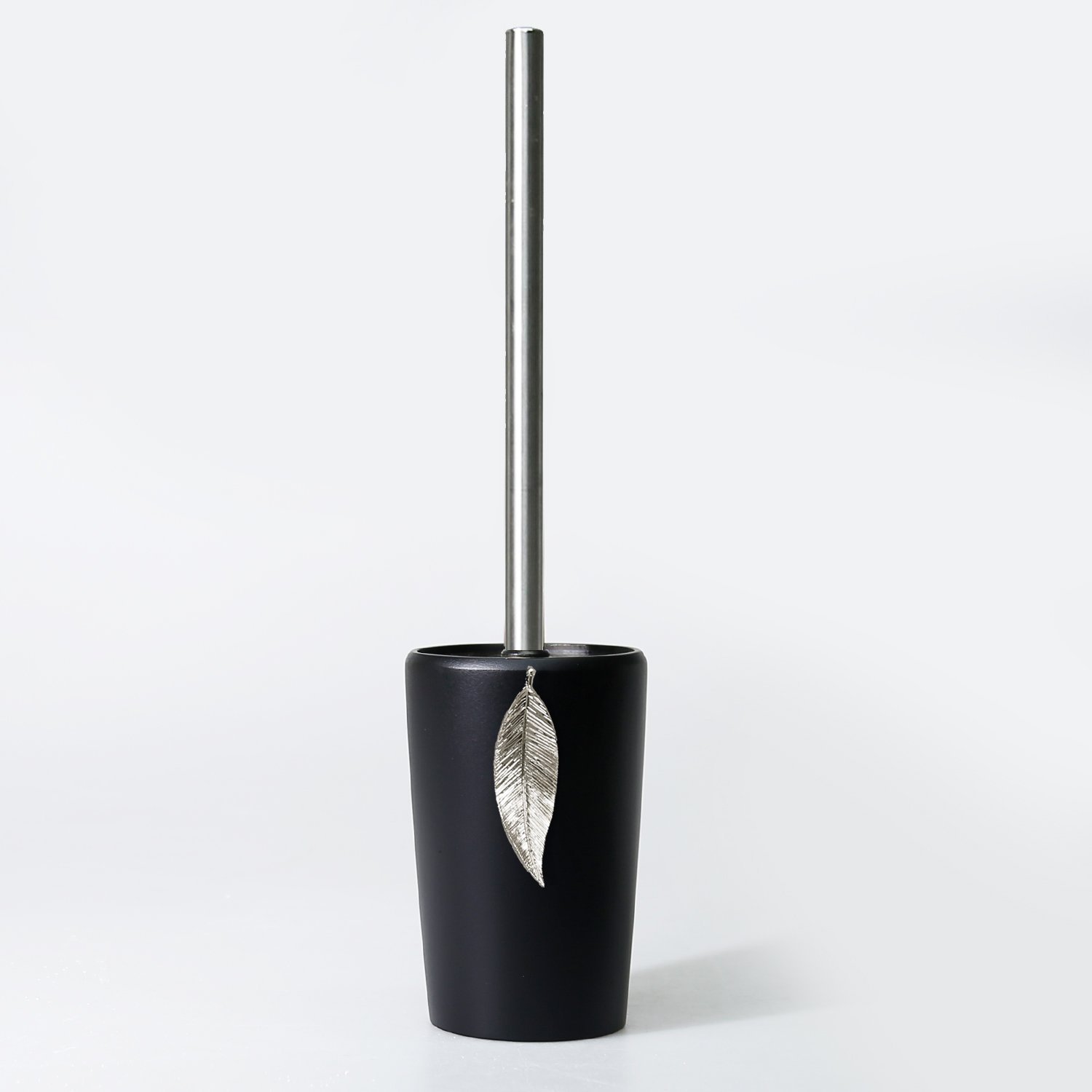 Leaf Trash Can Black Silver