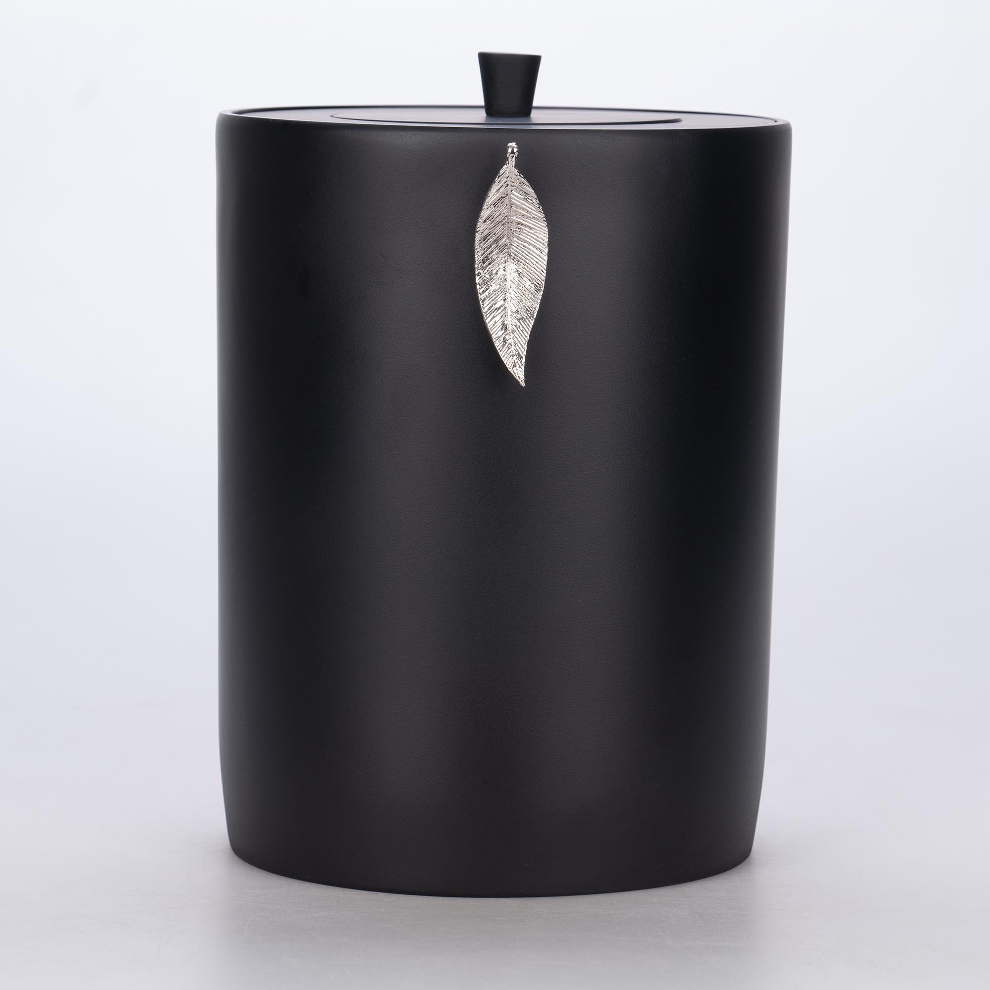 Leaf Çöp Kovası Siyah Gümüş