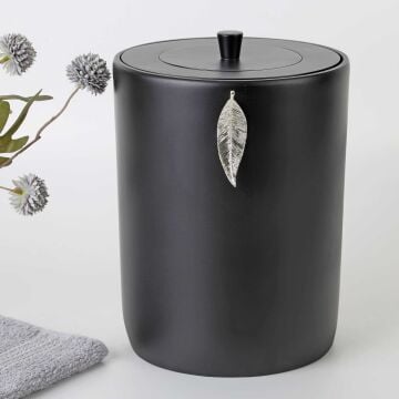Leaf Çöp Kovası Siyah Gümüş
