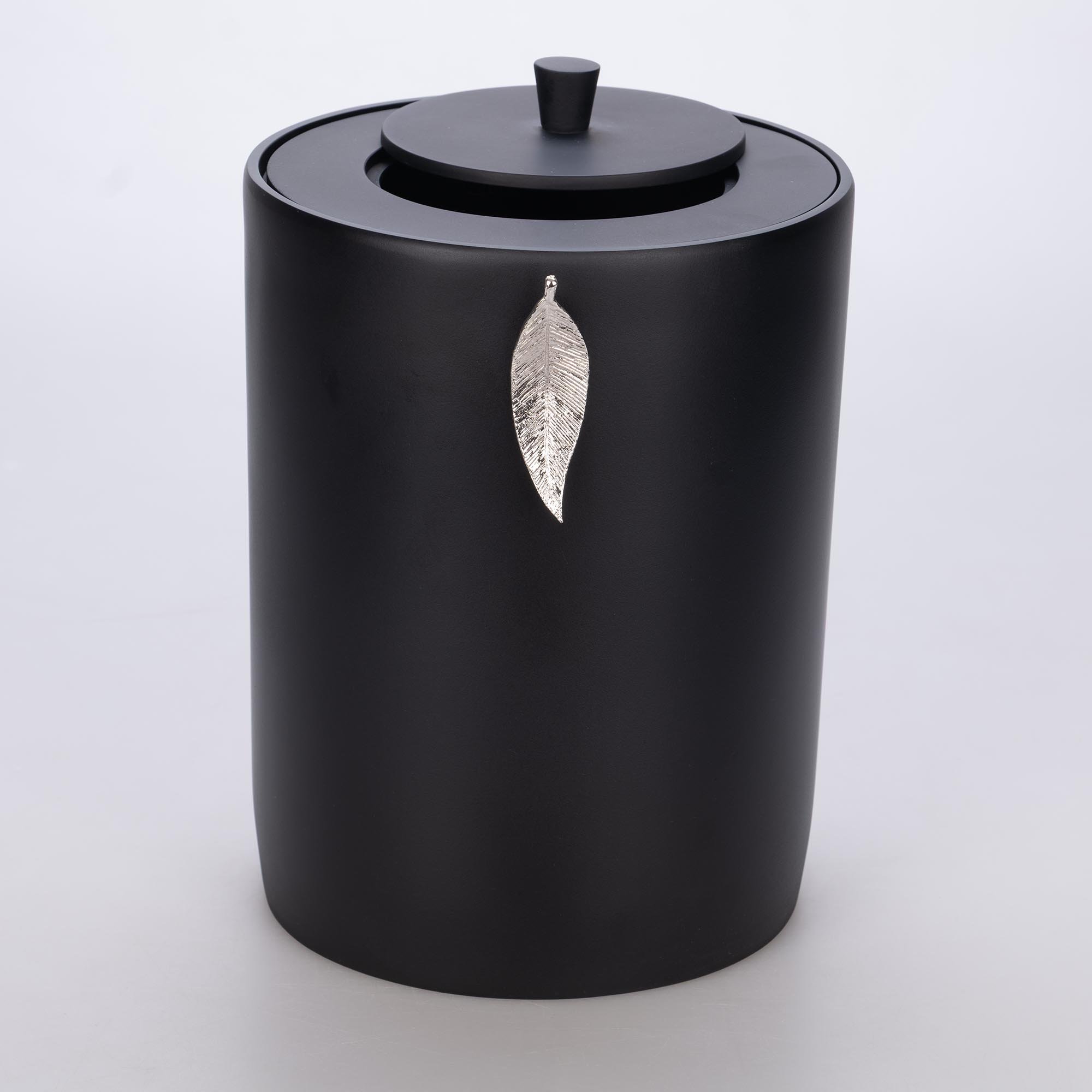 Leaf Çöp Kovası Siyah Gümüş