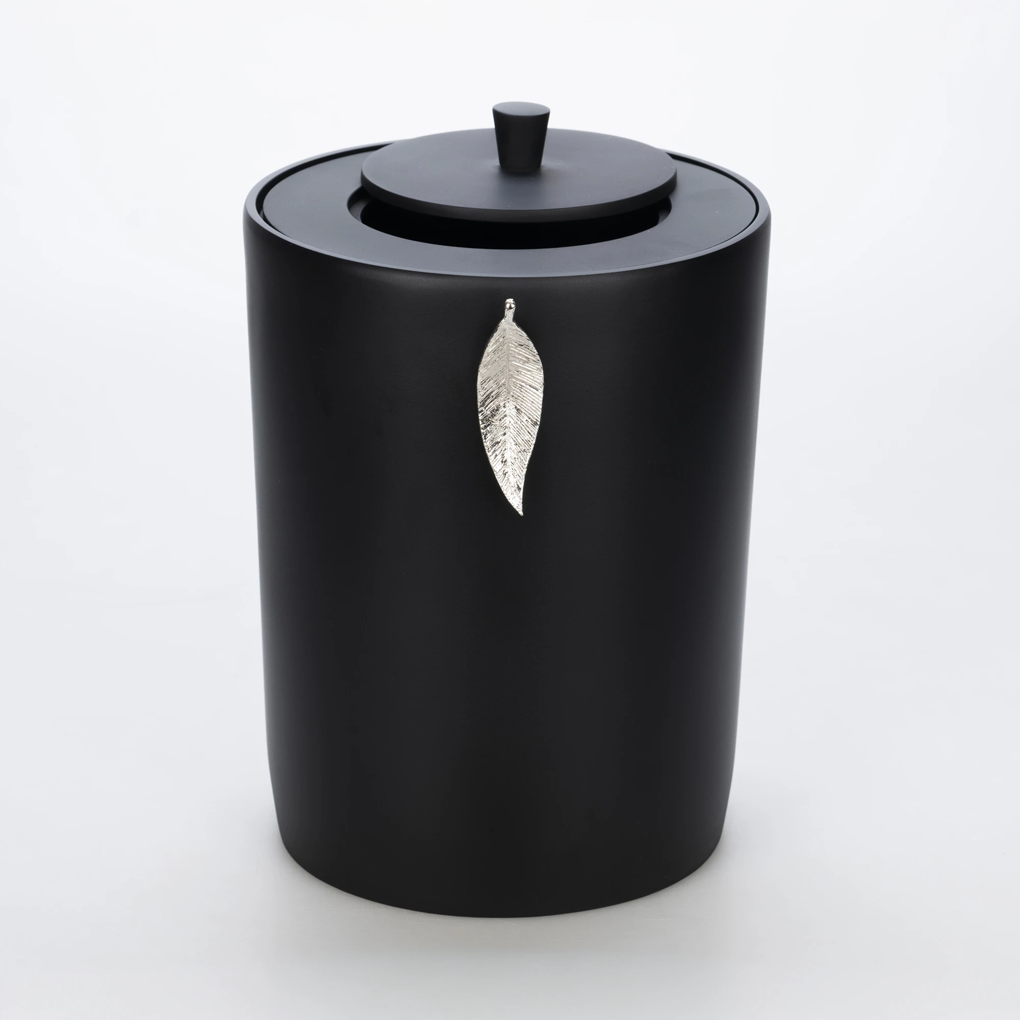 Leaf Çöp Kovası Siyah Gümüş