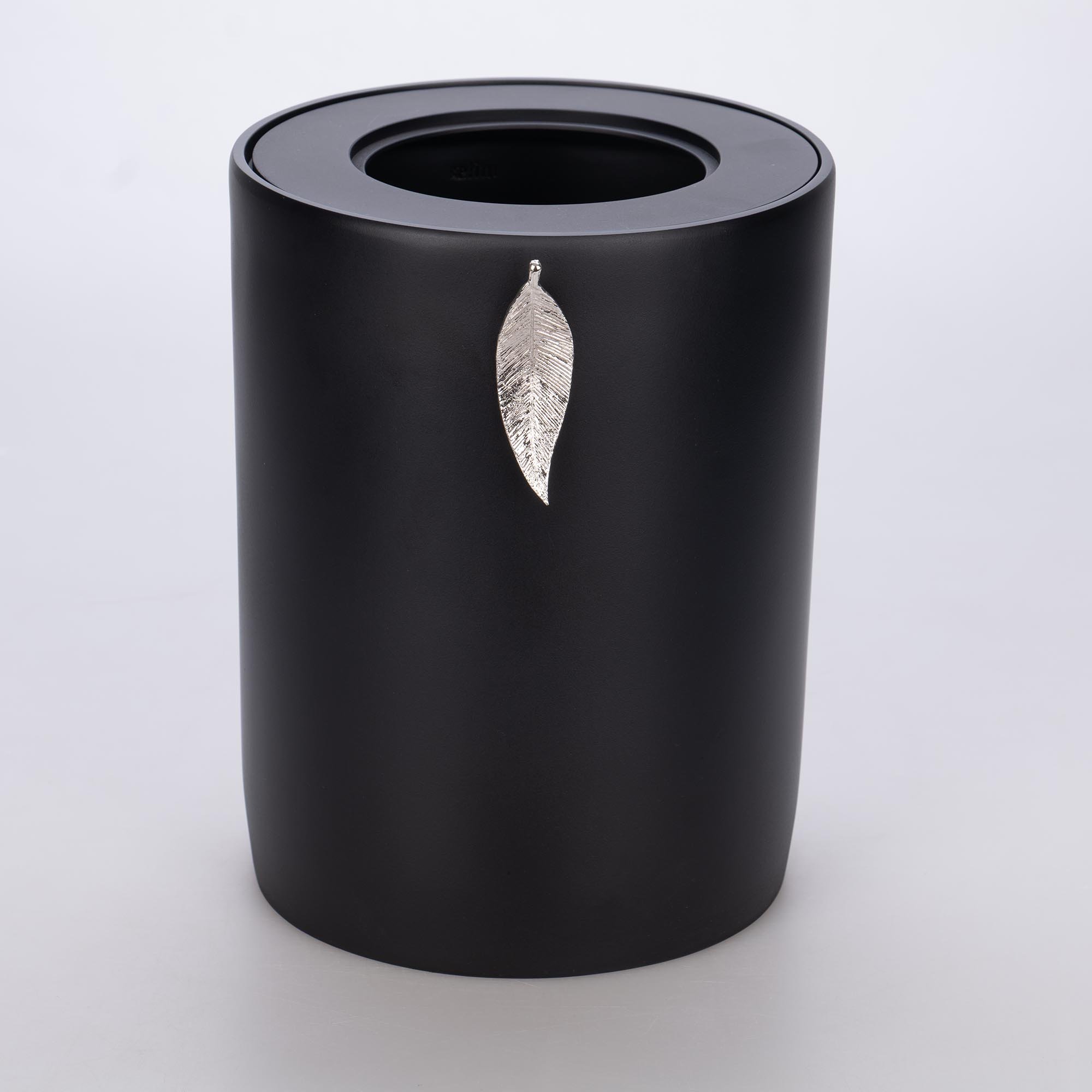 Leaf Çöp Kovası Siyah Gümüş