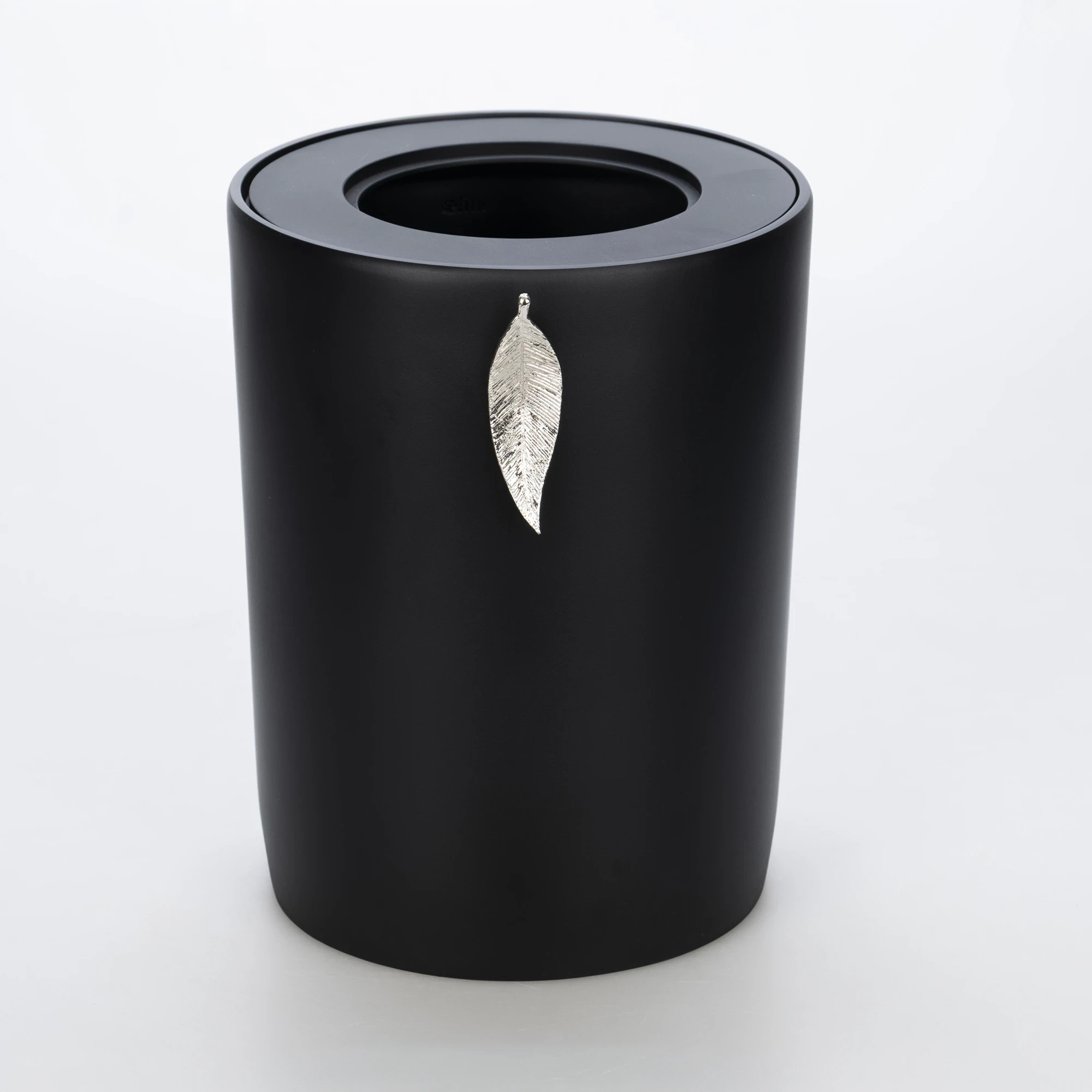 Leaf Çöp Kovası Siyah Gümüş