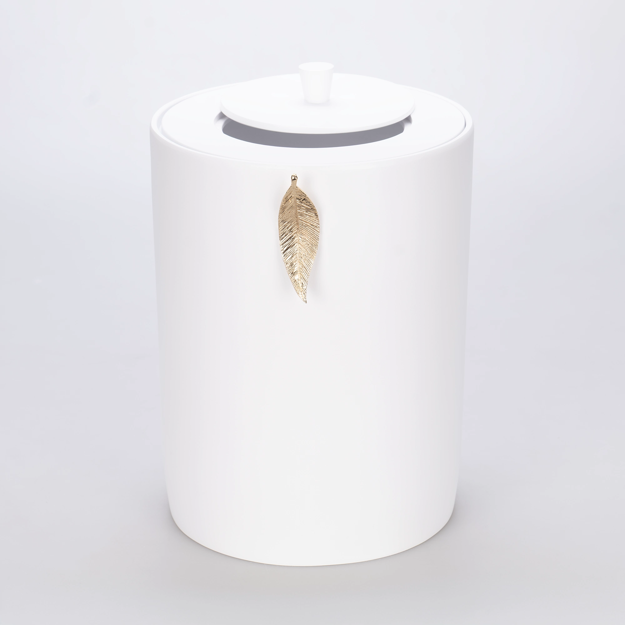 Leaf Çöp Kovası Beyaz Altın