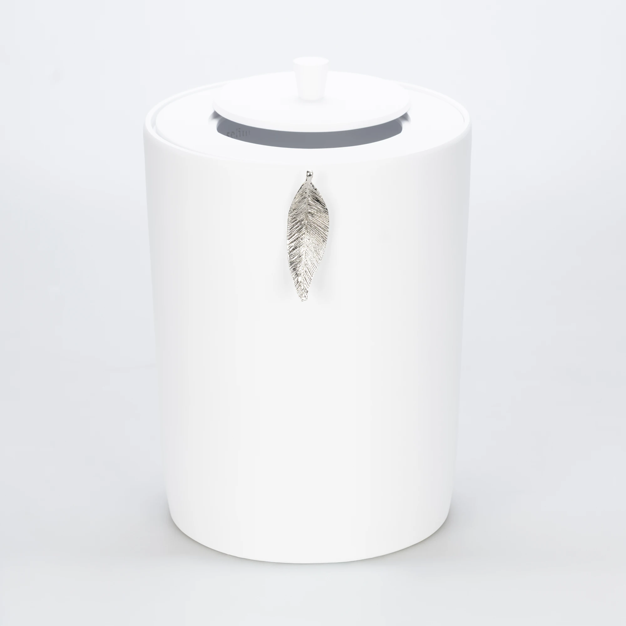 Leaf Çöp Kovası Beyaz Gümüş