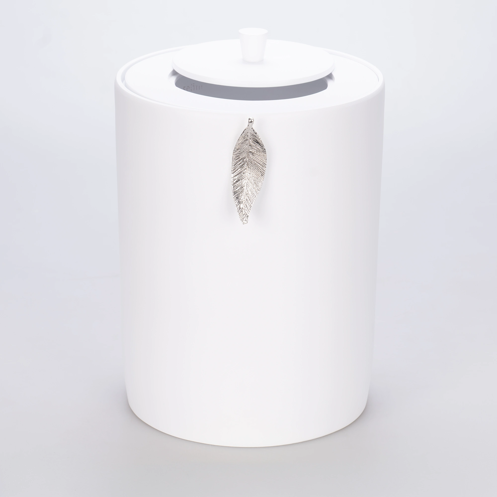 Leaf Çöp Kovası Beyaz Gümüş