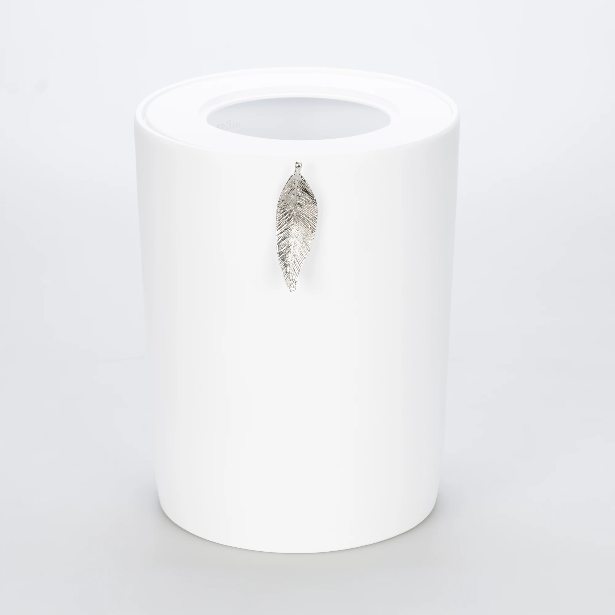 Leaf Çöp Kovası Beyaz Gümüş