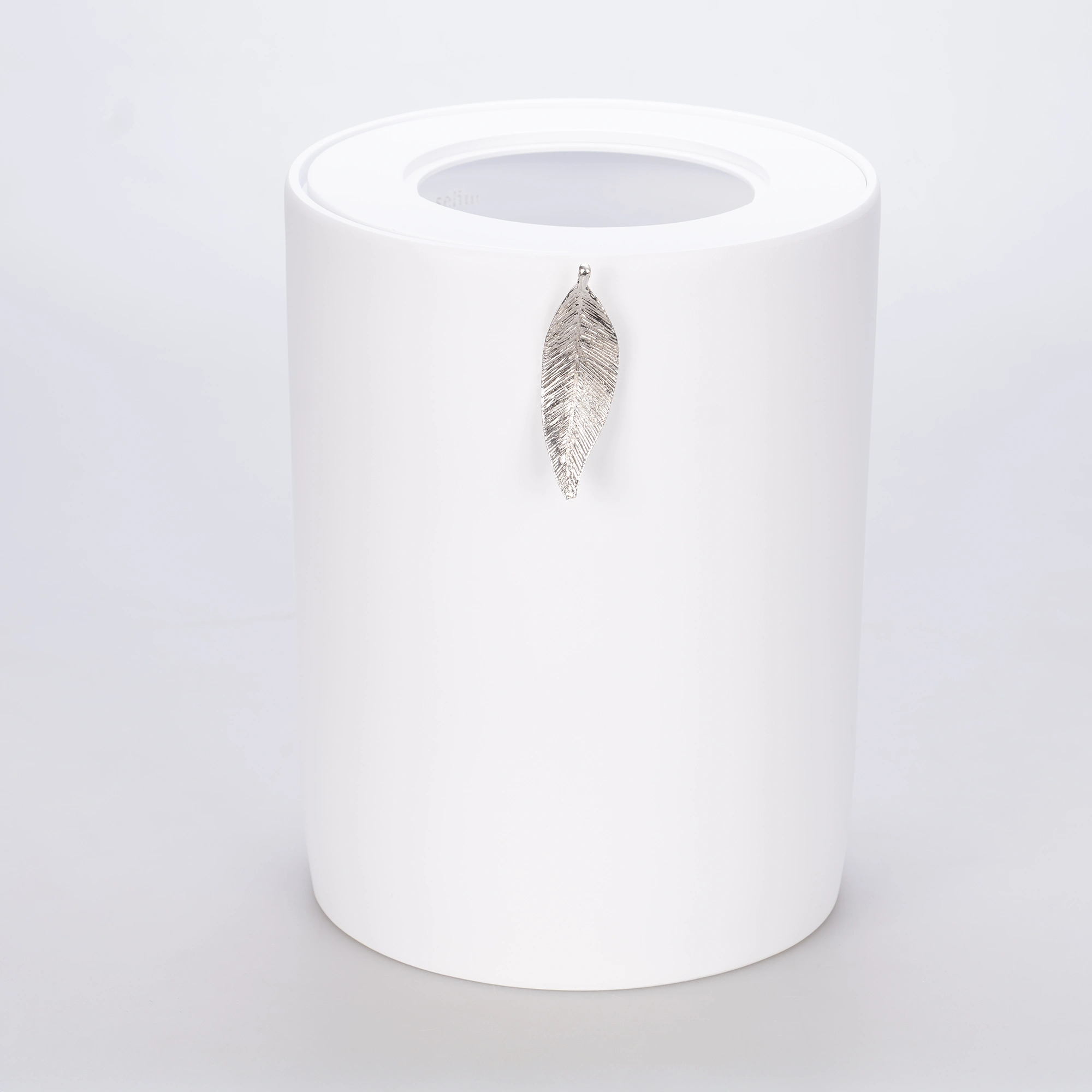 Leaf Çöp Kovası Beyaz Gümüş