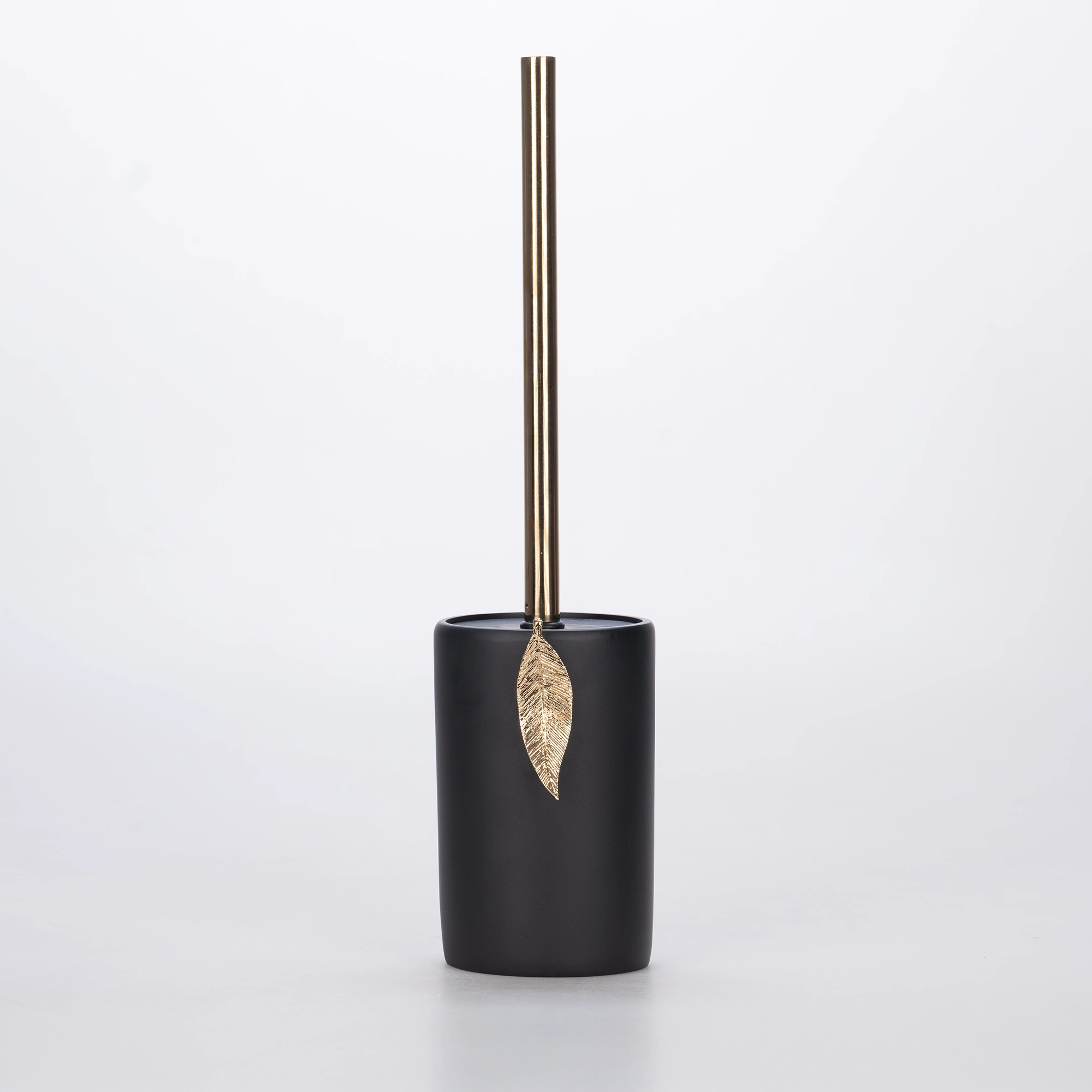 Leaf Tuvalet Fırçası Siyah Altın