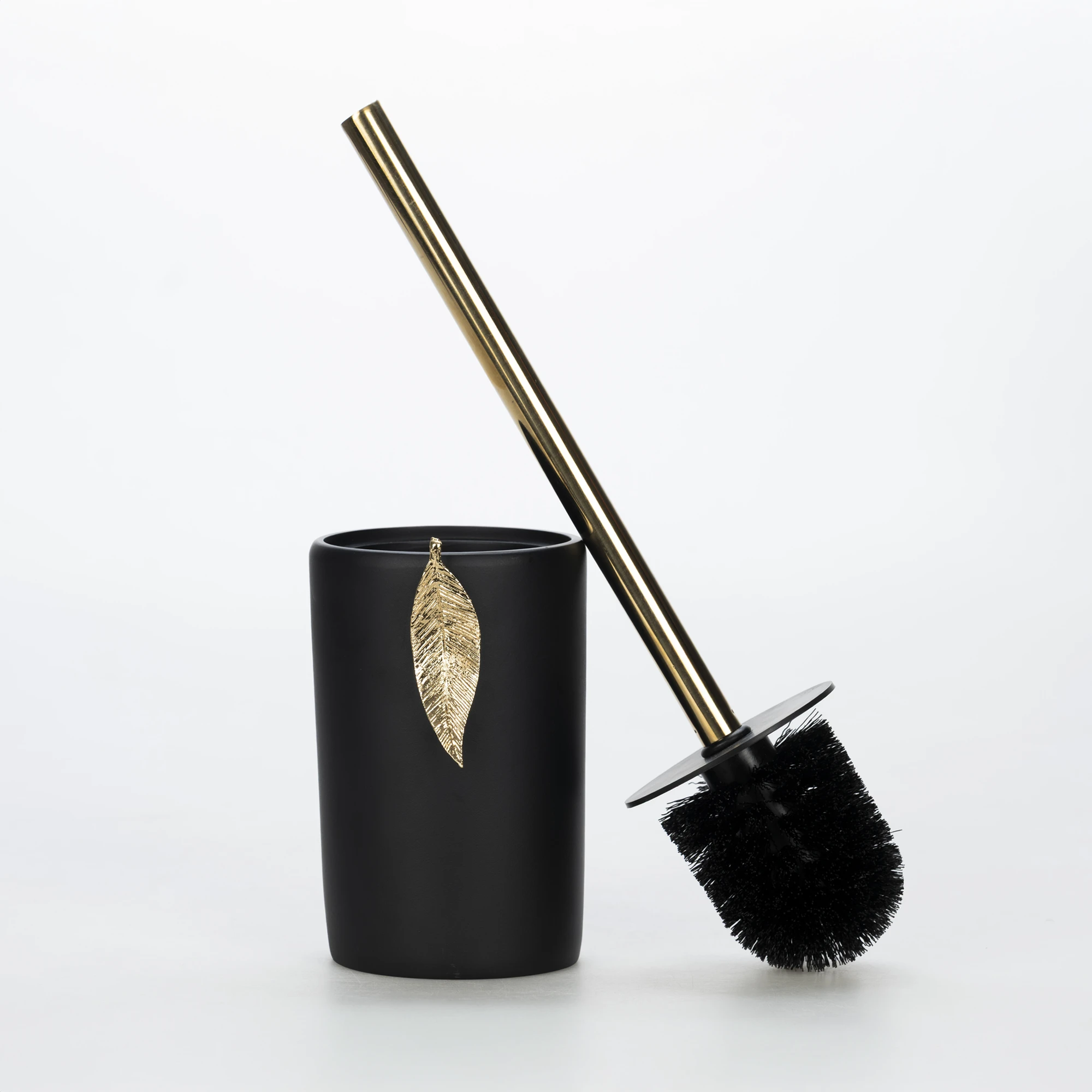 Leaf Tuvalet Fırçası Siyah Altın