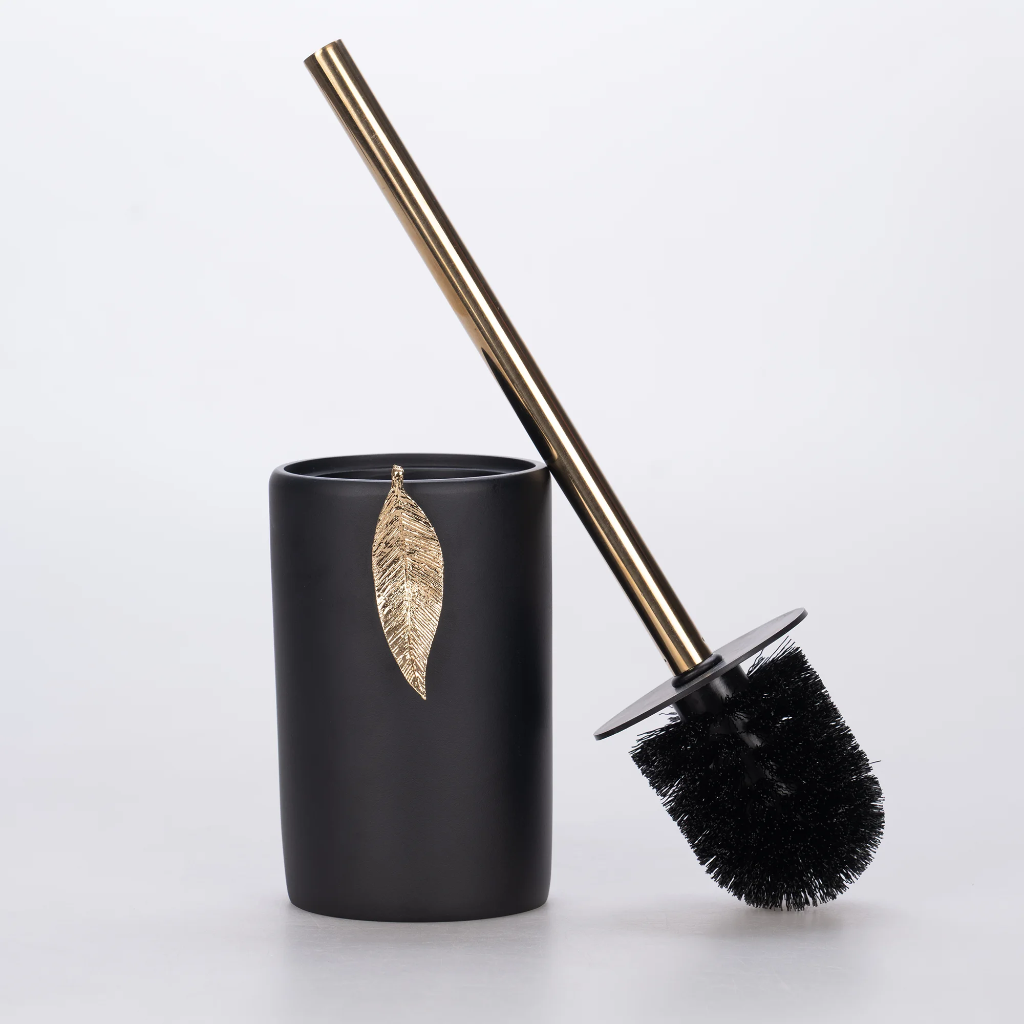 Leaf Tuvalet Fırçası Siyah Altın