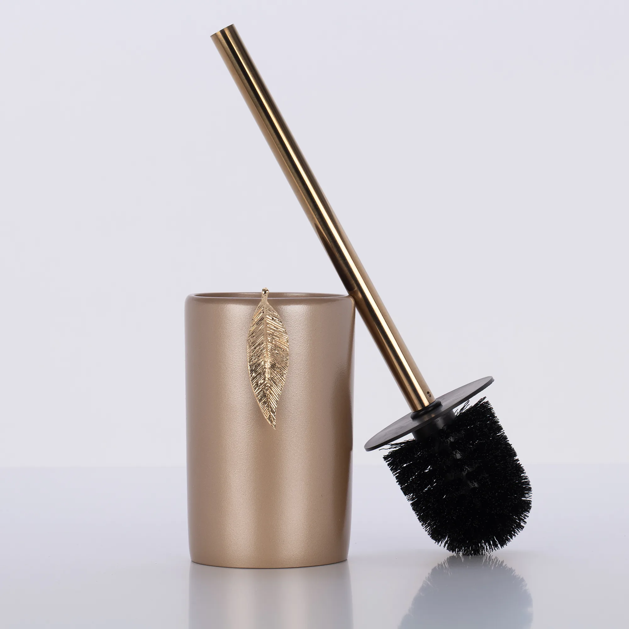Leaf Tuvalet Fırçası Vizon Altın