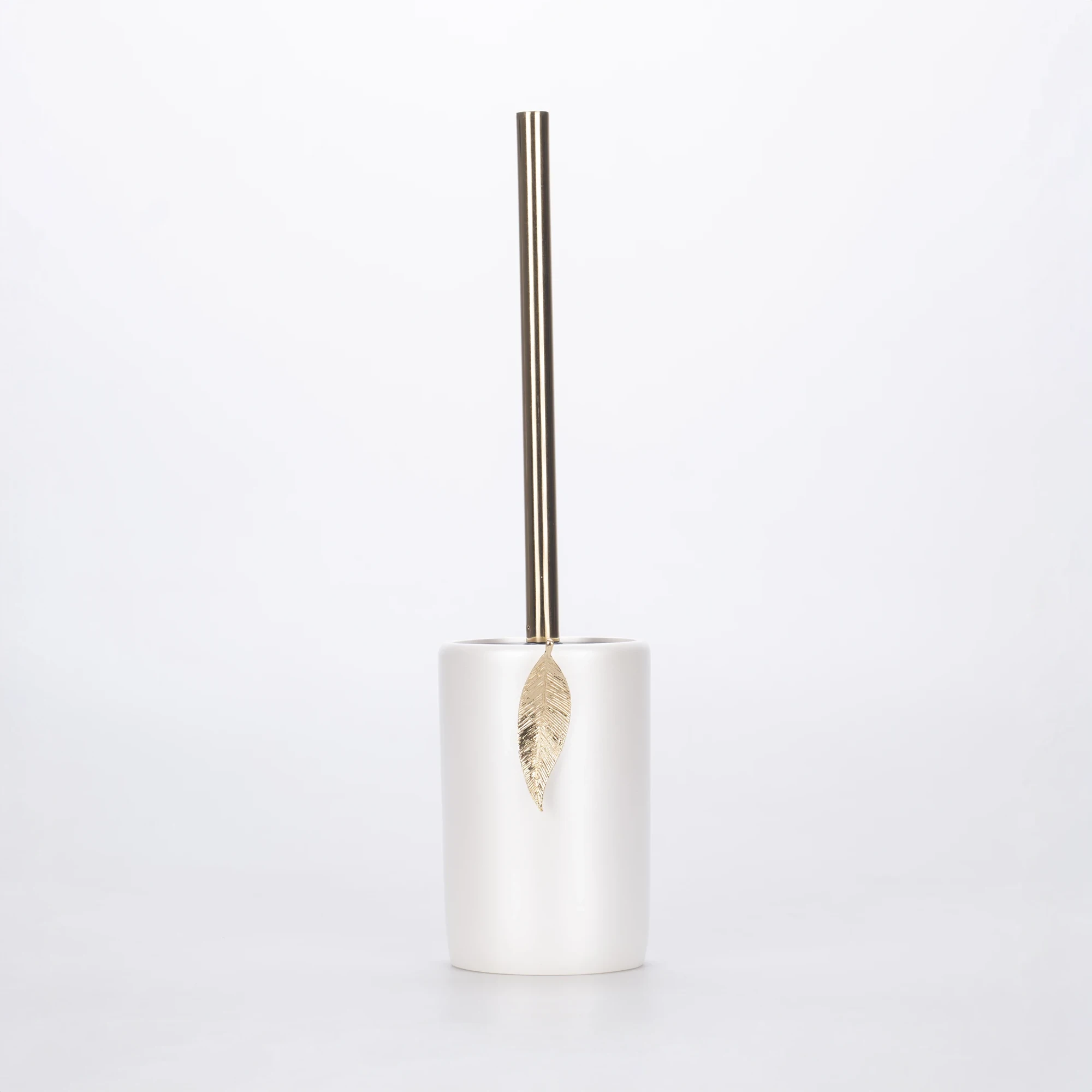 Leaf Tuvalet Fırçası İnci Altın