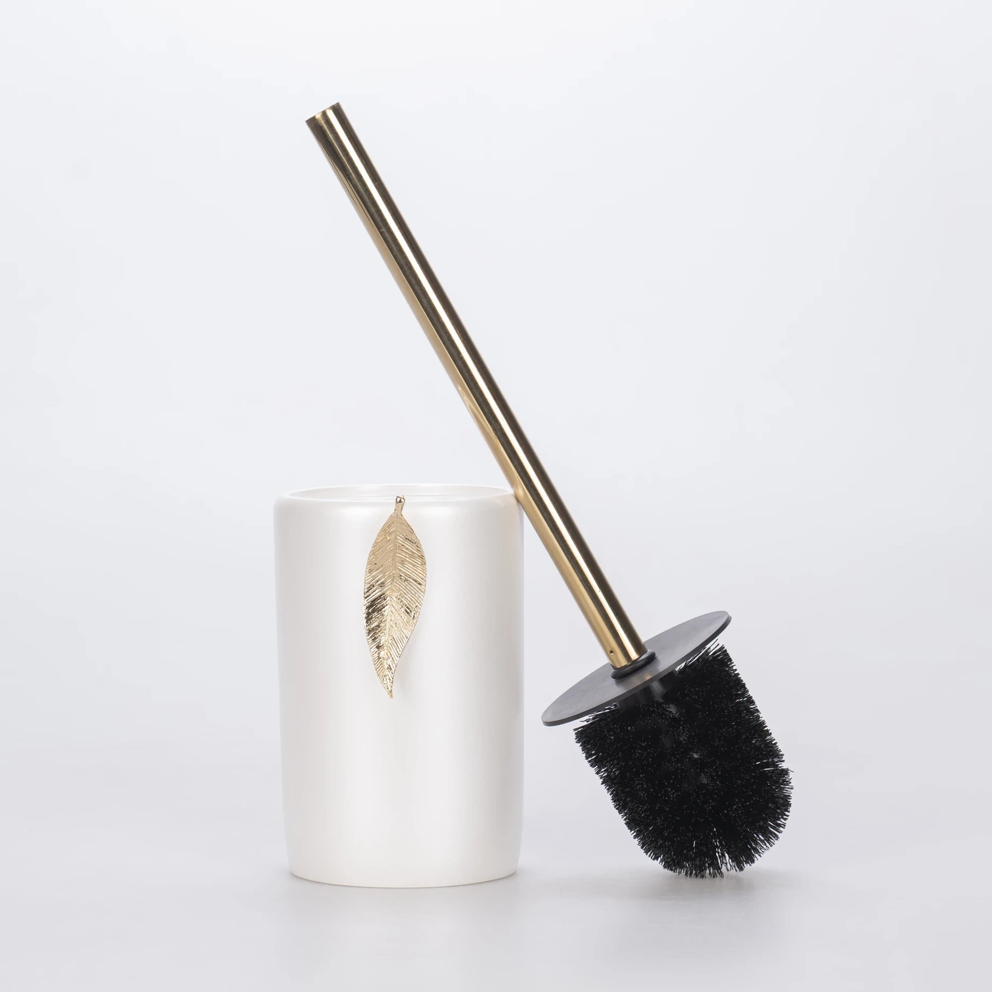 Leaf Tuvalet Fırçası İnci Altın