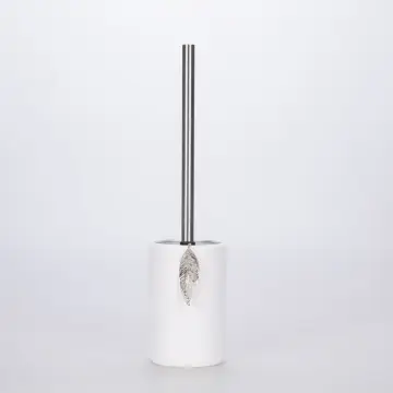 Leaf Tuvalet Fırçası Beyaz Gümüş