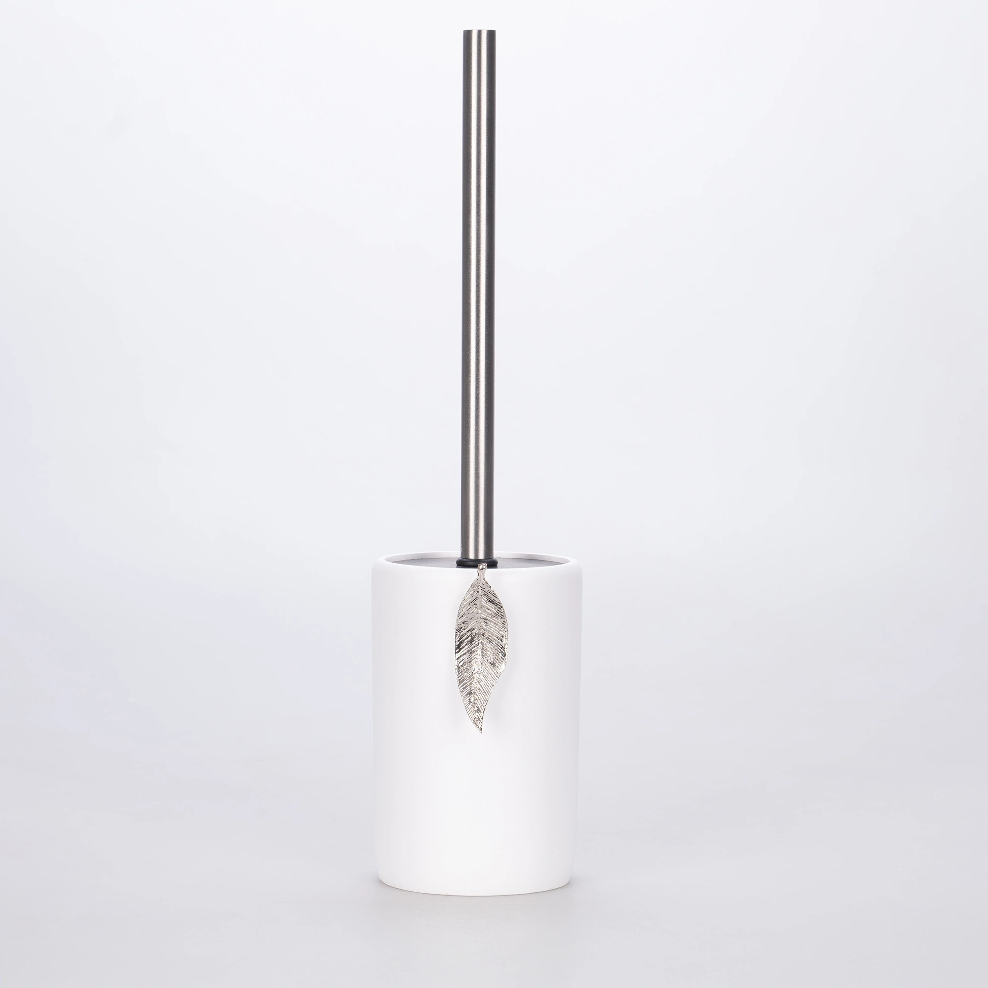 Leaf Tuvalet Fırçası Beyaz Gümüş