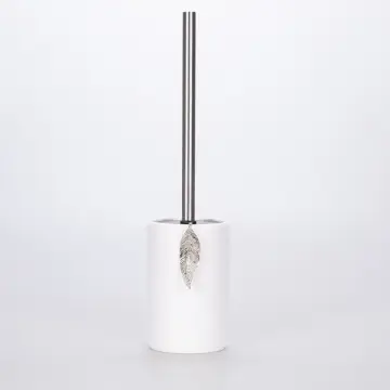 Leaf Tuvalet Fırçası Beyaz Gümüş