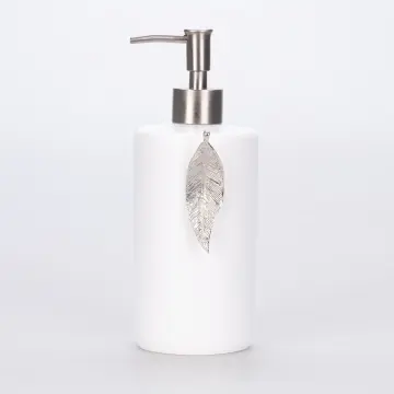 Leaf Sıvı Sabunluk Beyaz Gümüş