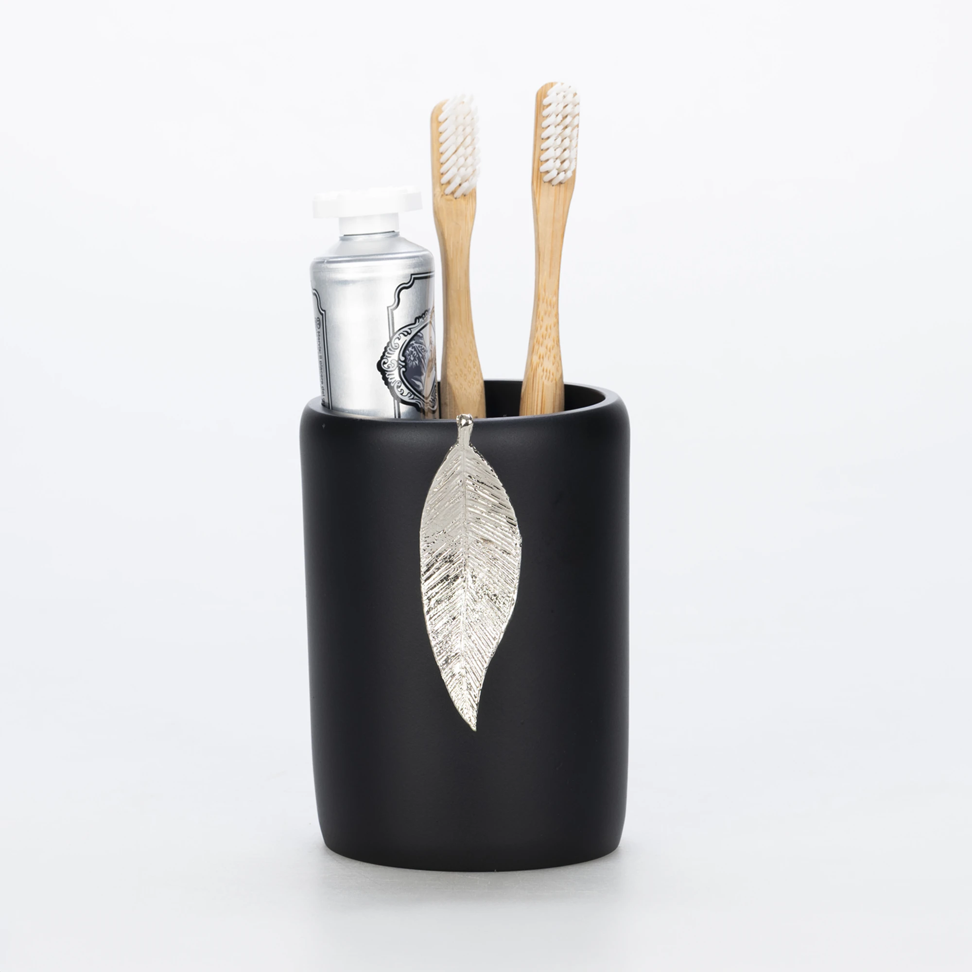 Leaf Diş Fırçalık Siyah Gümüş