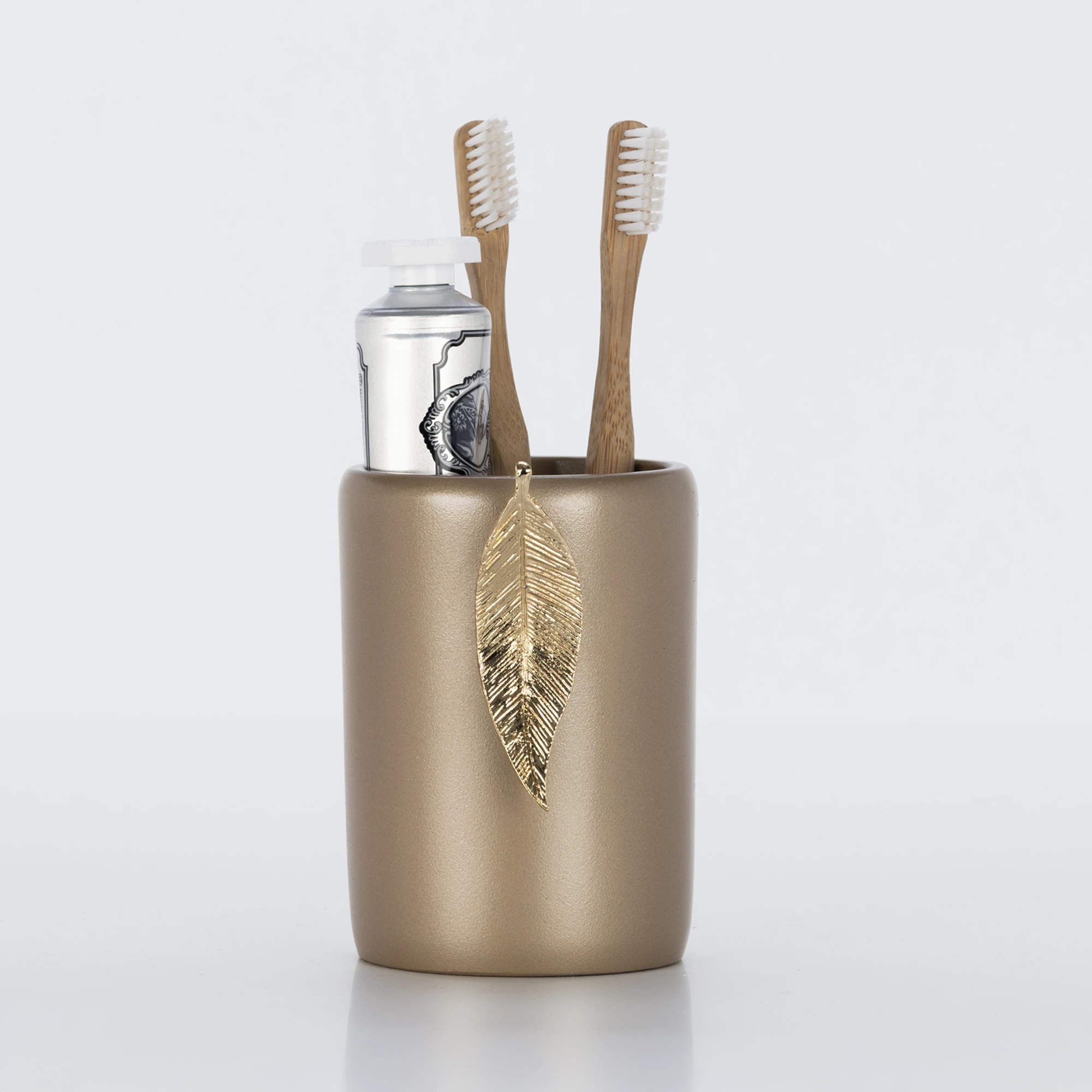 Leaf Diş Fırçalık Vizon Altın