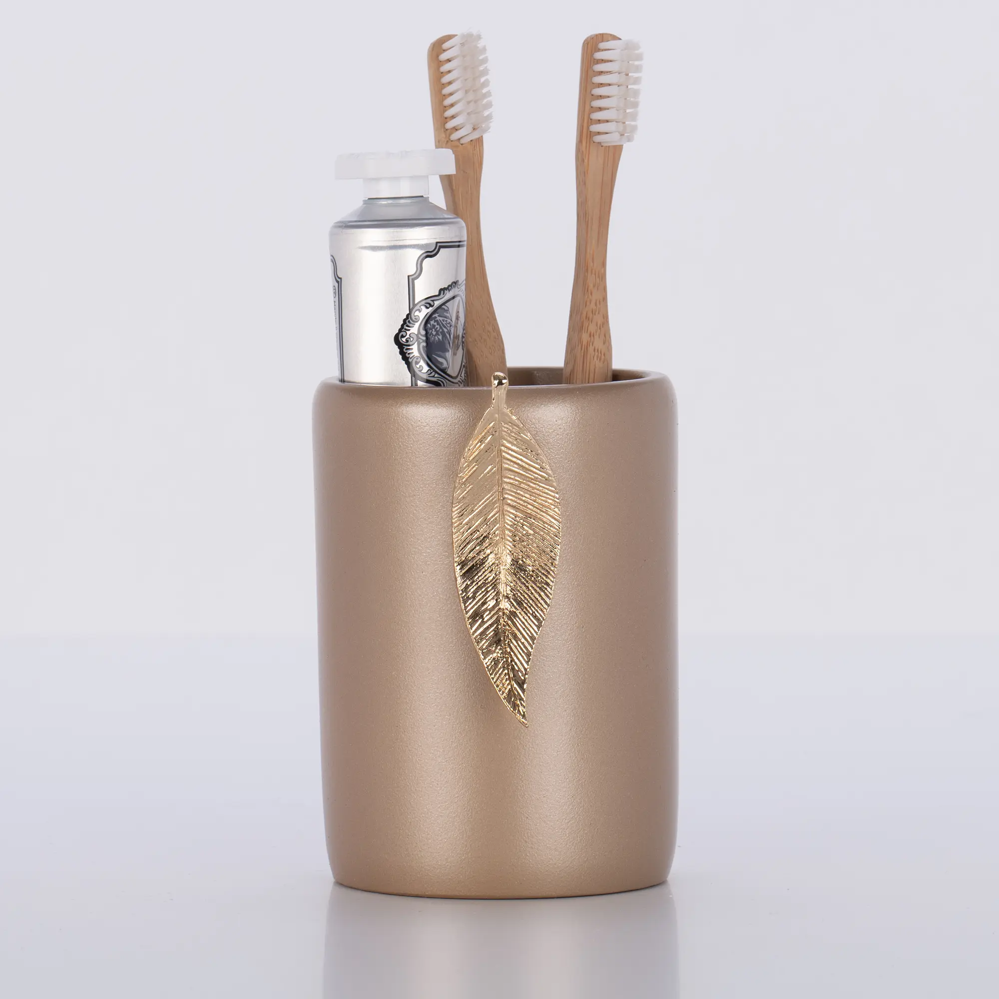 Leaf Diş Fırçalık Vizon Altın