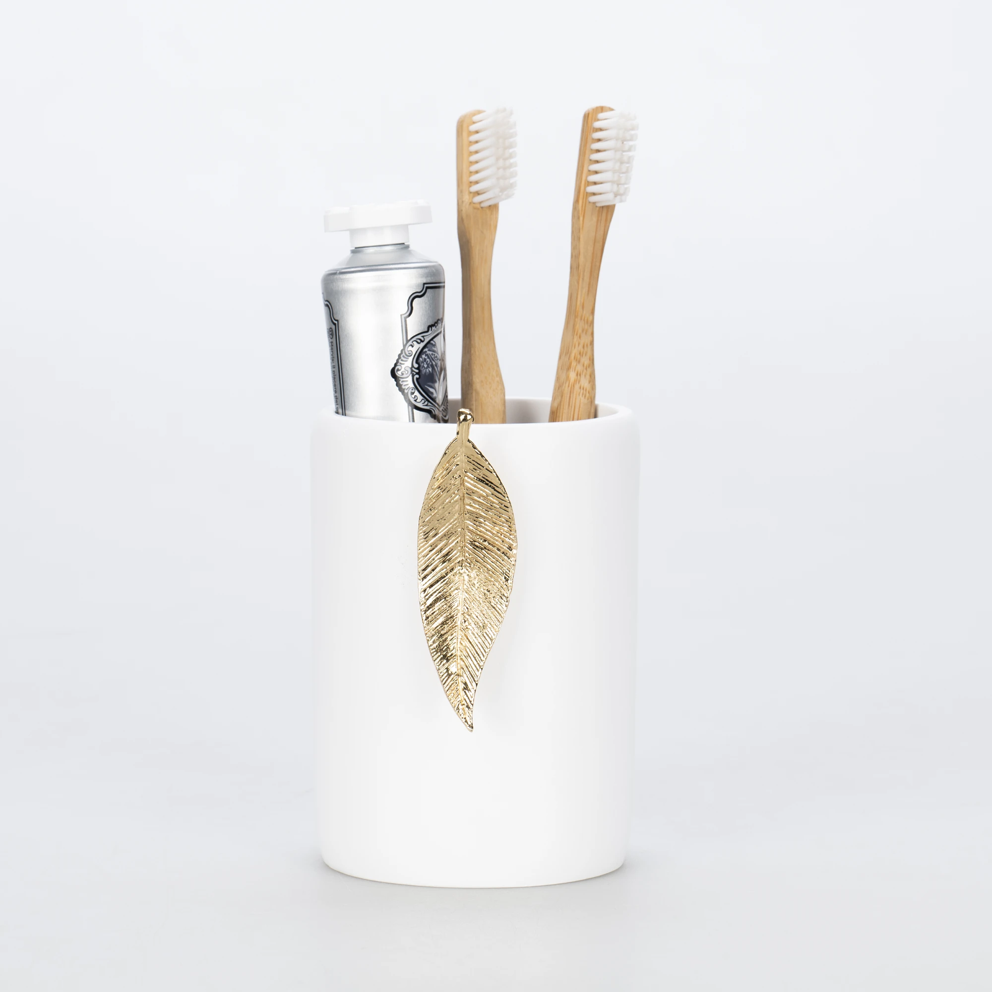 Leaf Diş Fırçalık Beyaz Altın