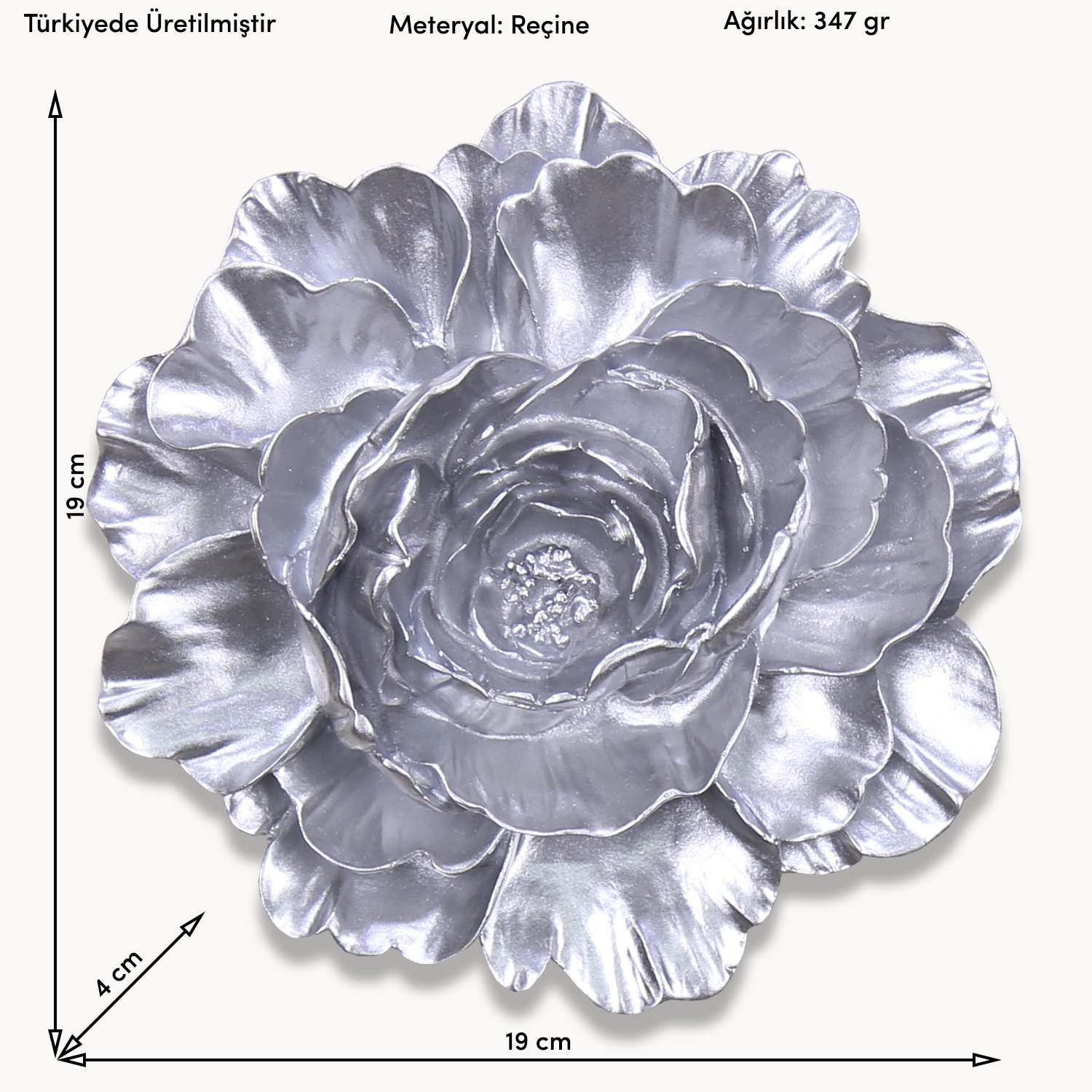 Lotus Dekoratif Çiçek Gümüş
